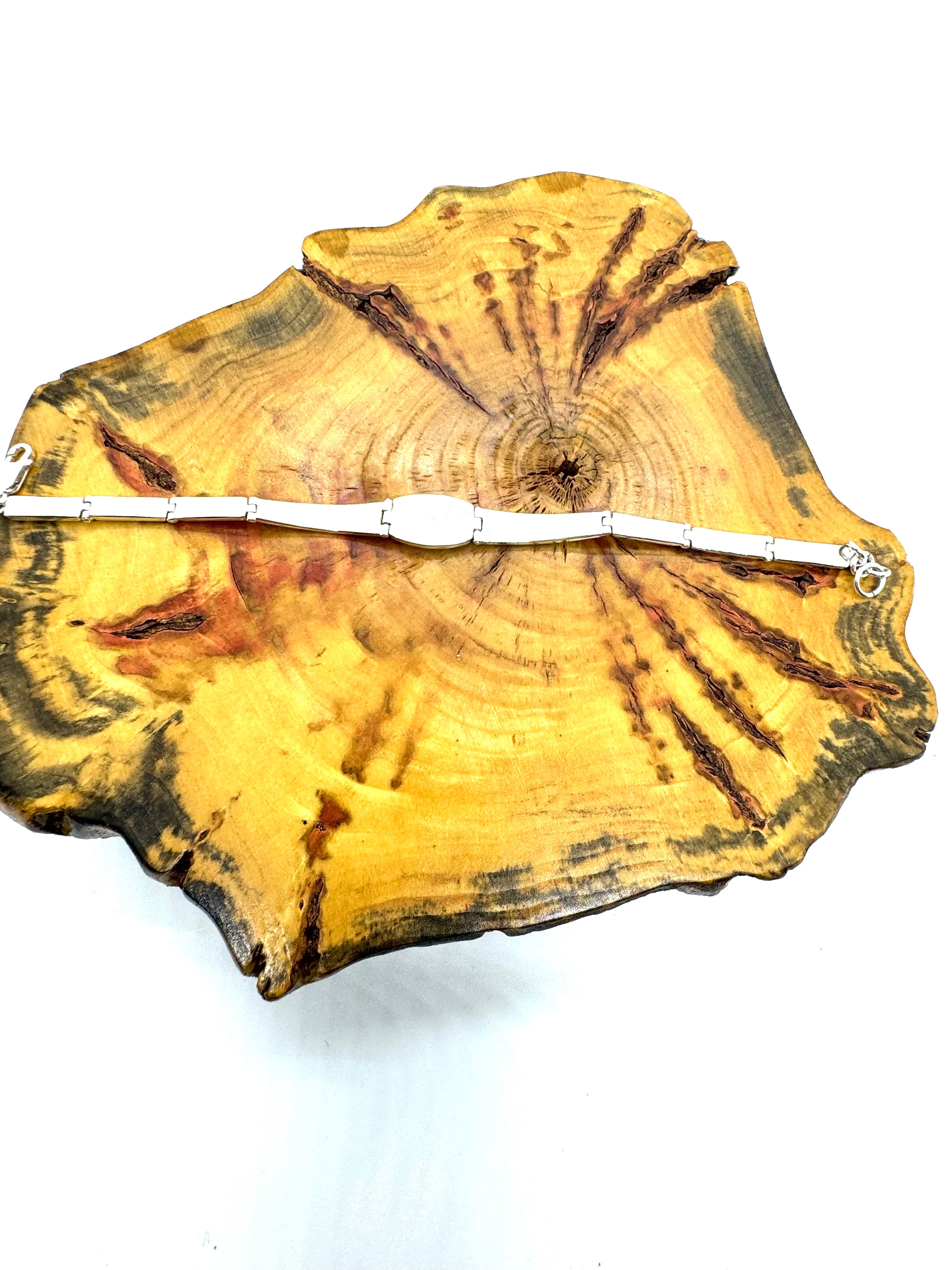 Sea blue fire opal bracelet