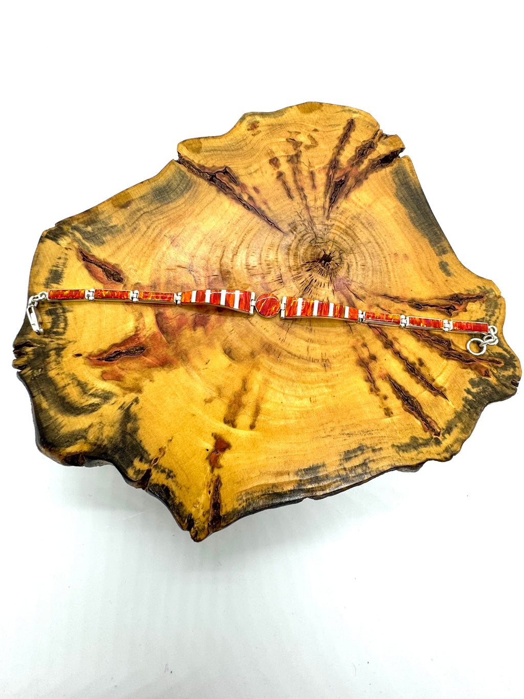 Orange fire opal bracelet