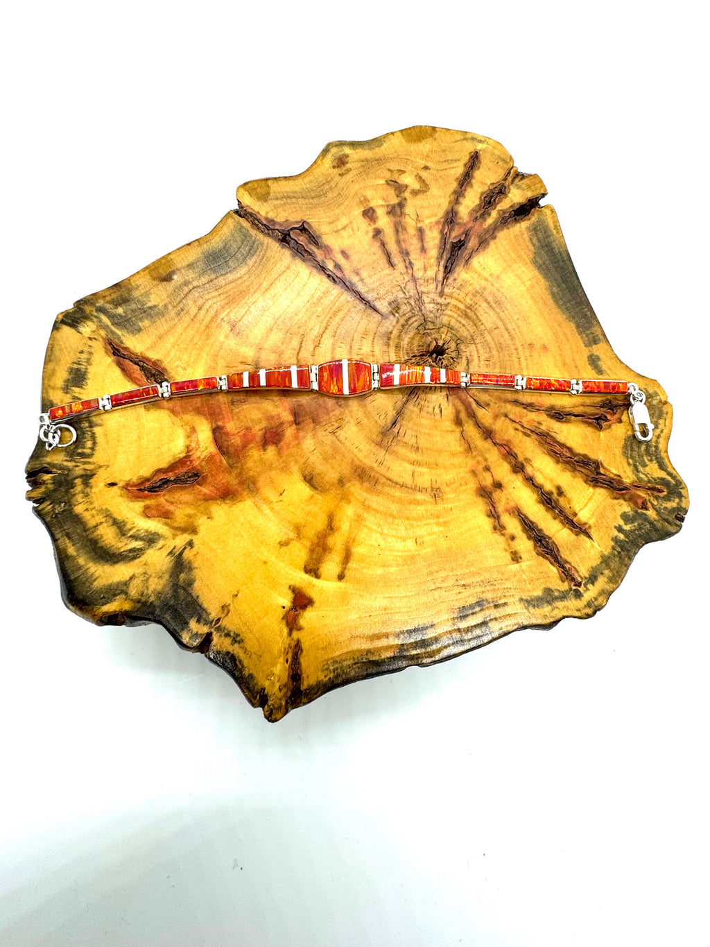 Orange fire opal bracelet