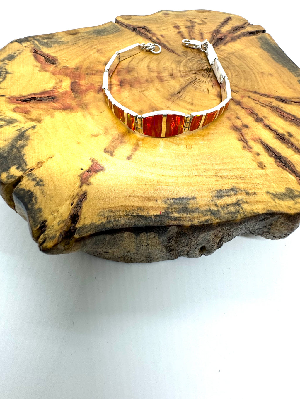 Orange fire opal bracelet