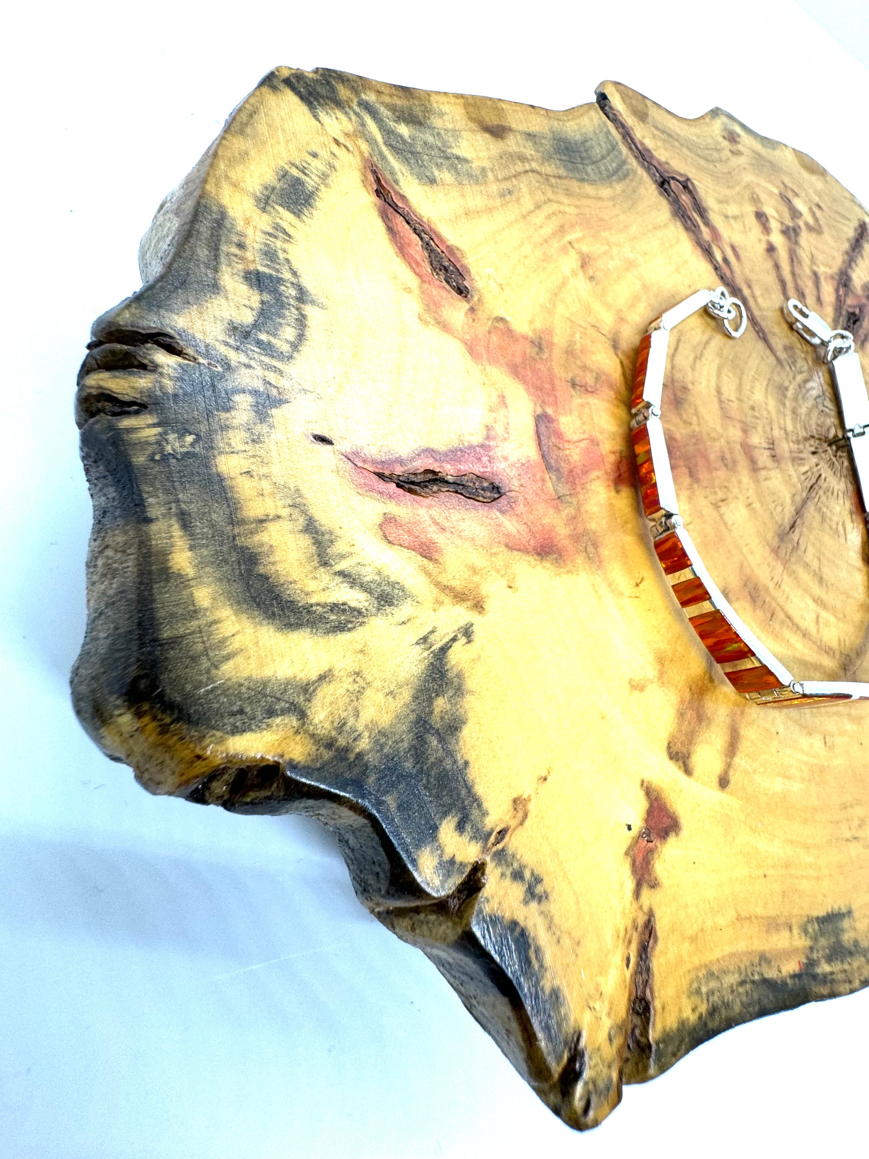 Orange fire opal bracelet