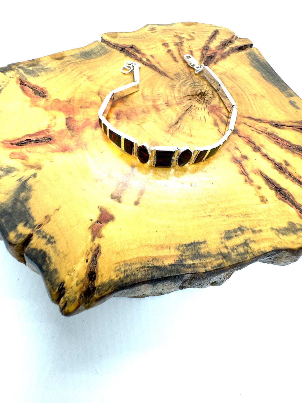 Black fire opal bracelet