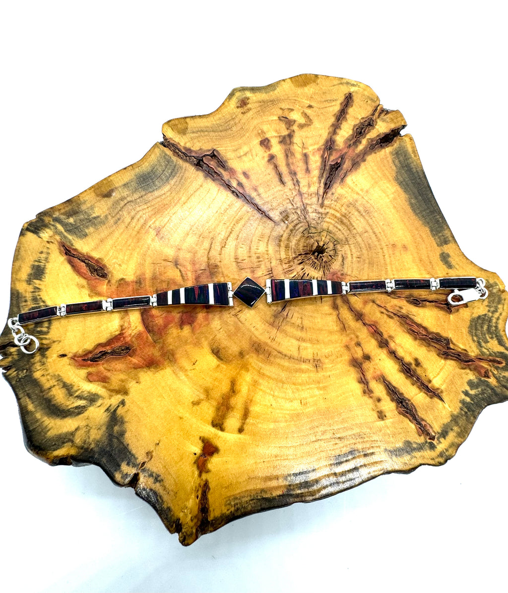 Black fire opal bracelet