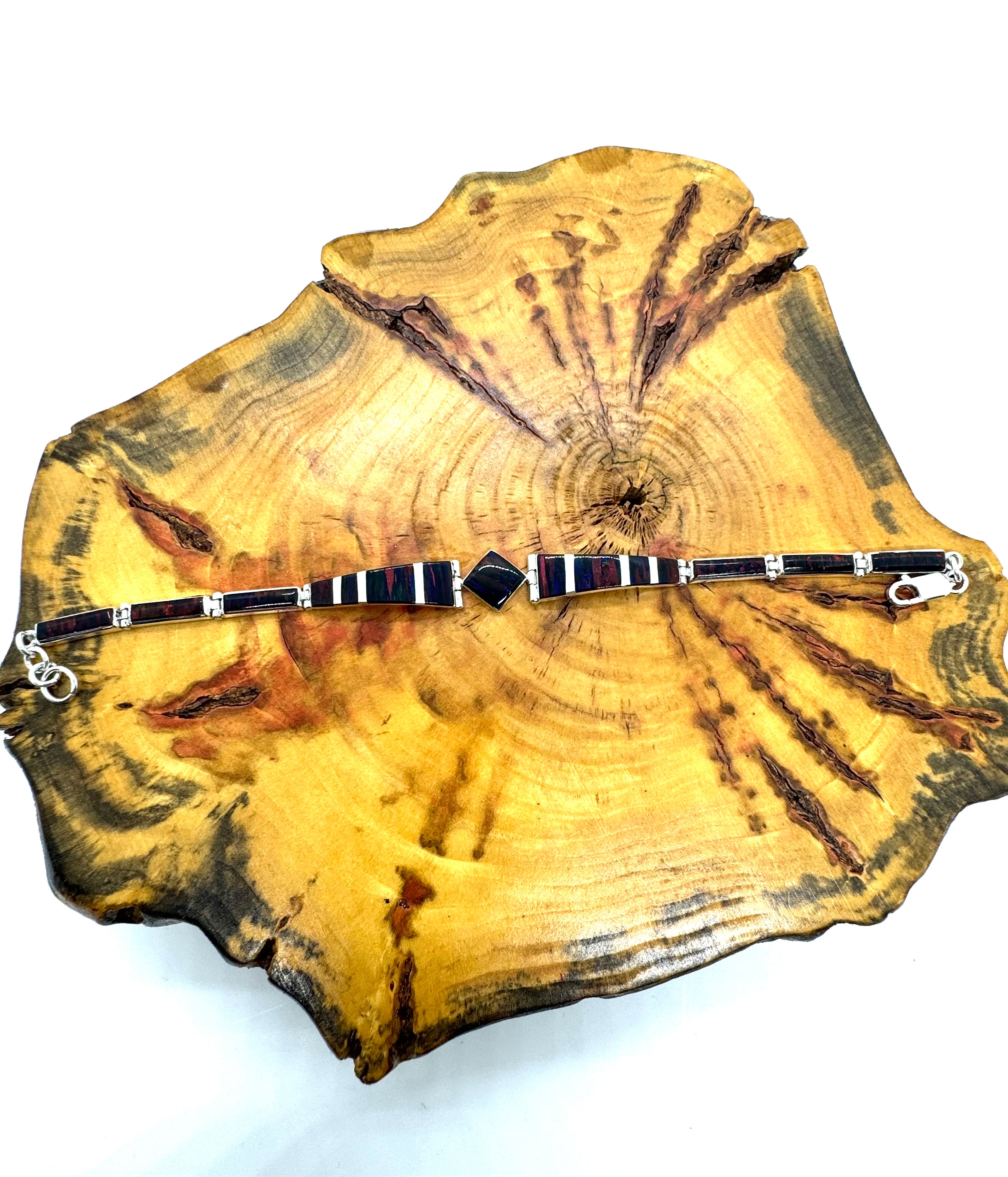 Black fire opal bracelet