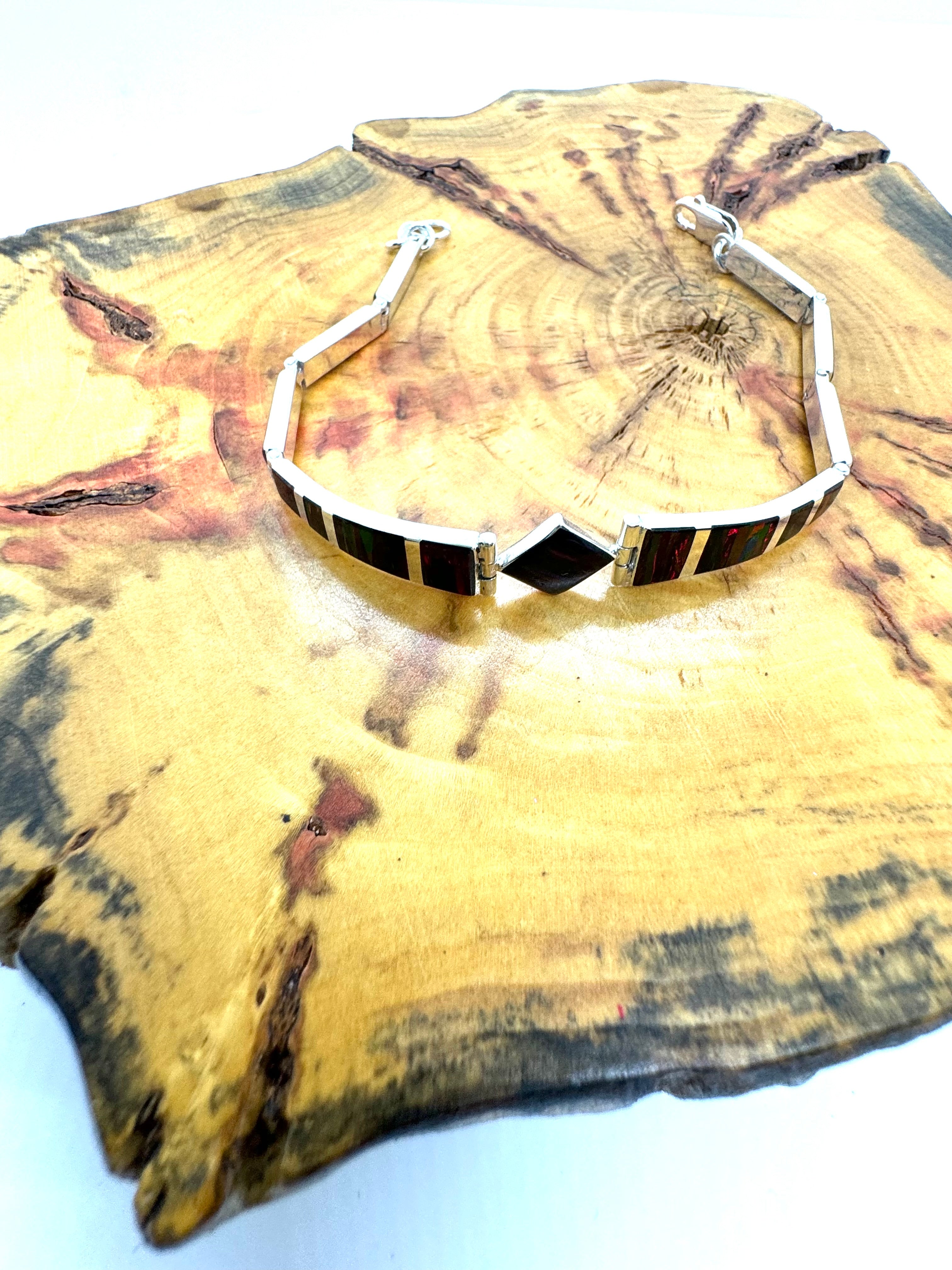 Black fire opal bracelet