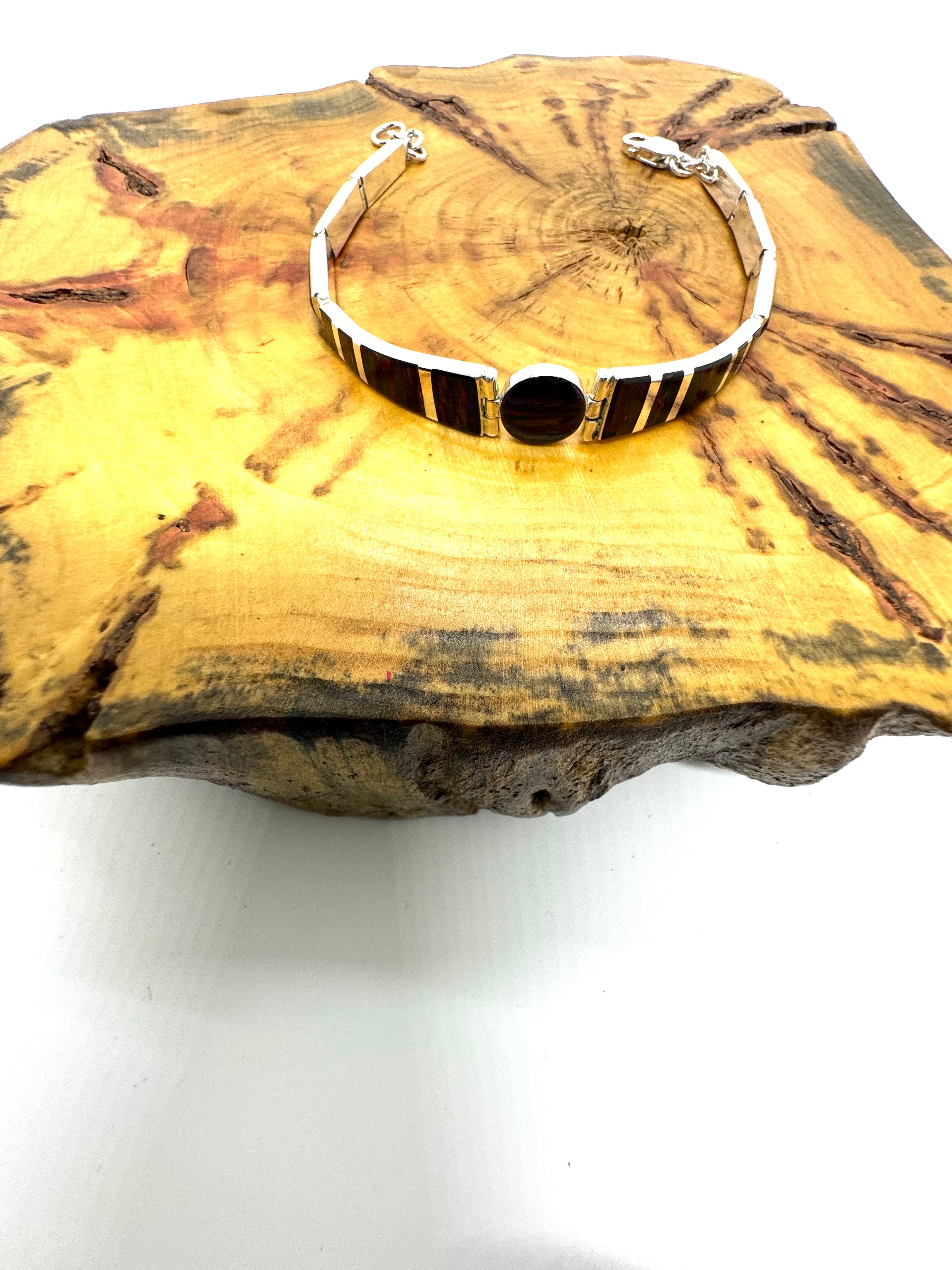 Black fire opal bracelet