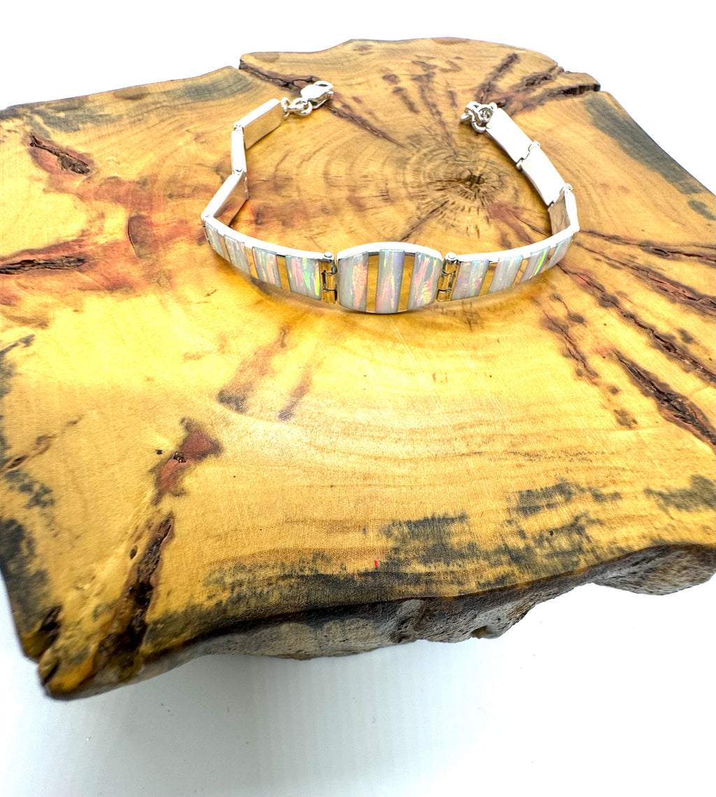 White fire opal bracelet