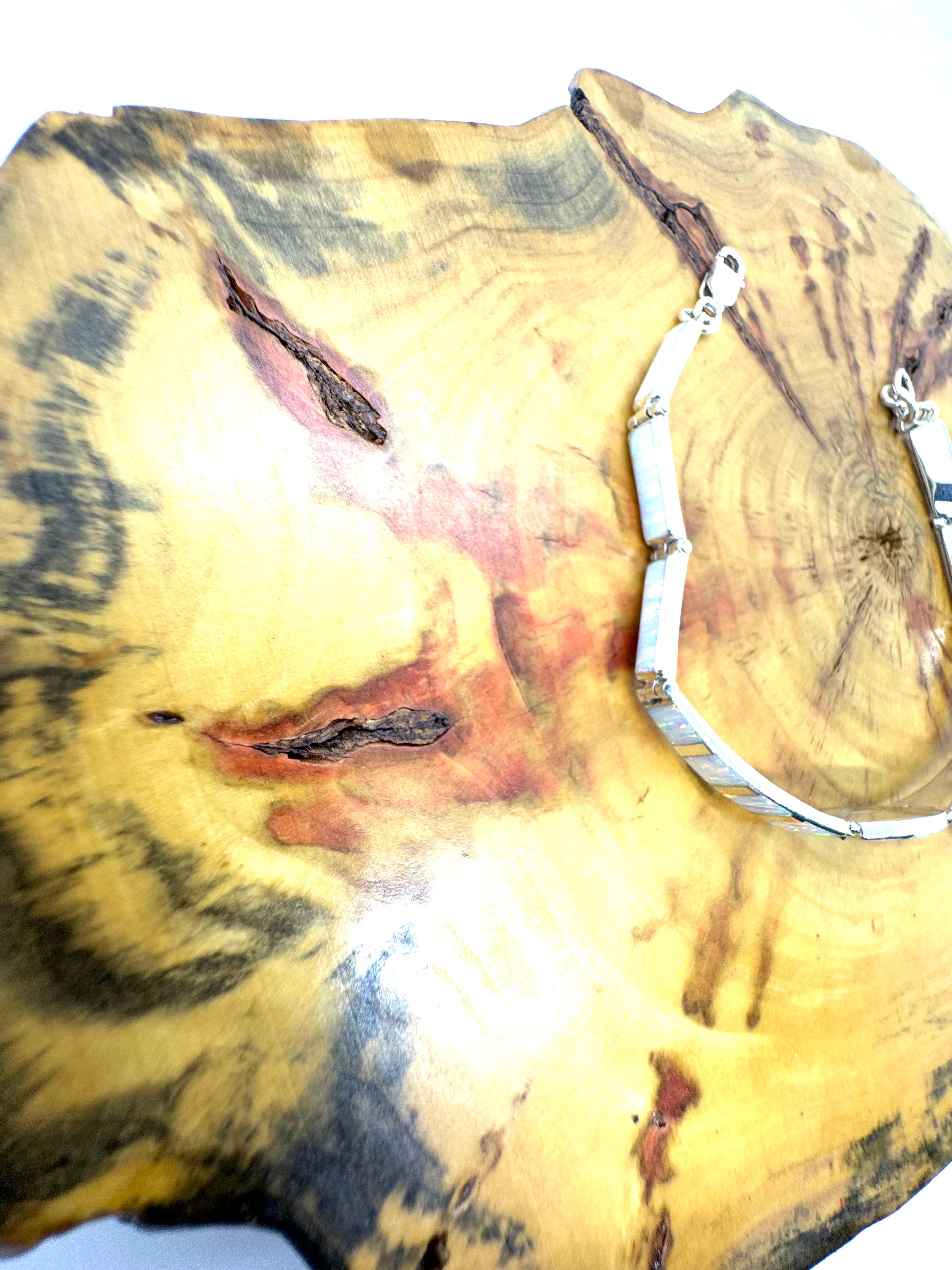 White fire opal bracelet