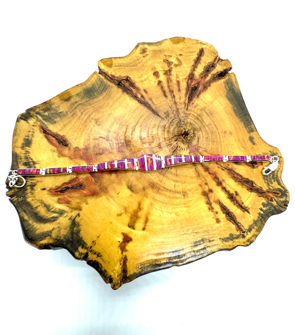 Pink fire opal bracelet
