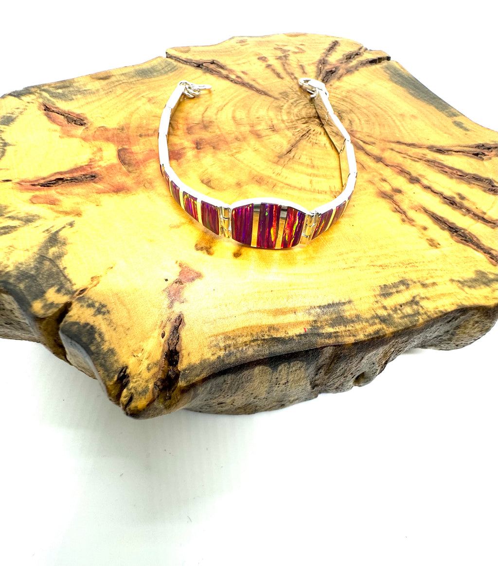 Pink fire opal bracelet