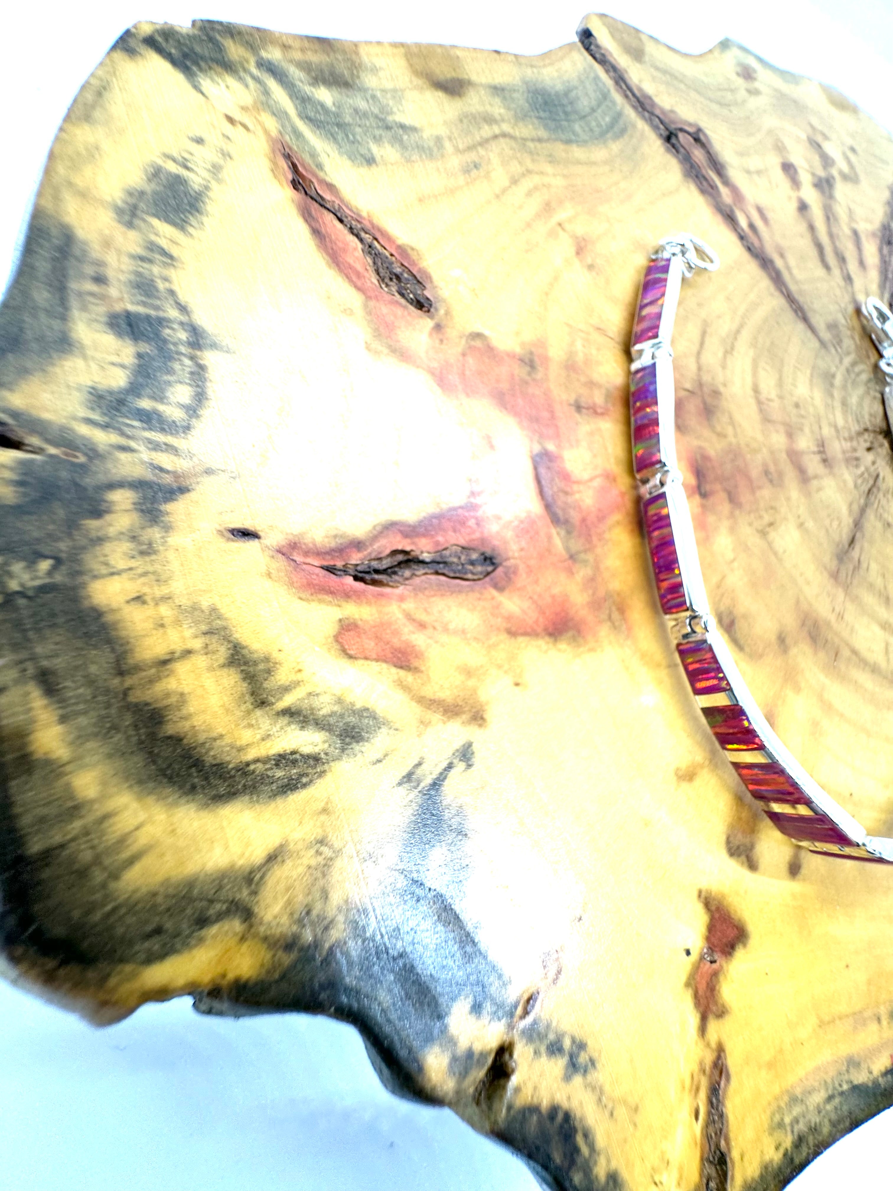 Pink fire opal bracelet