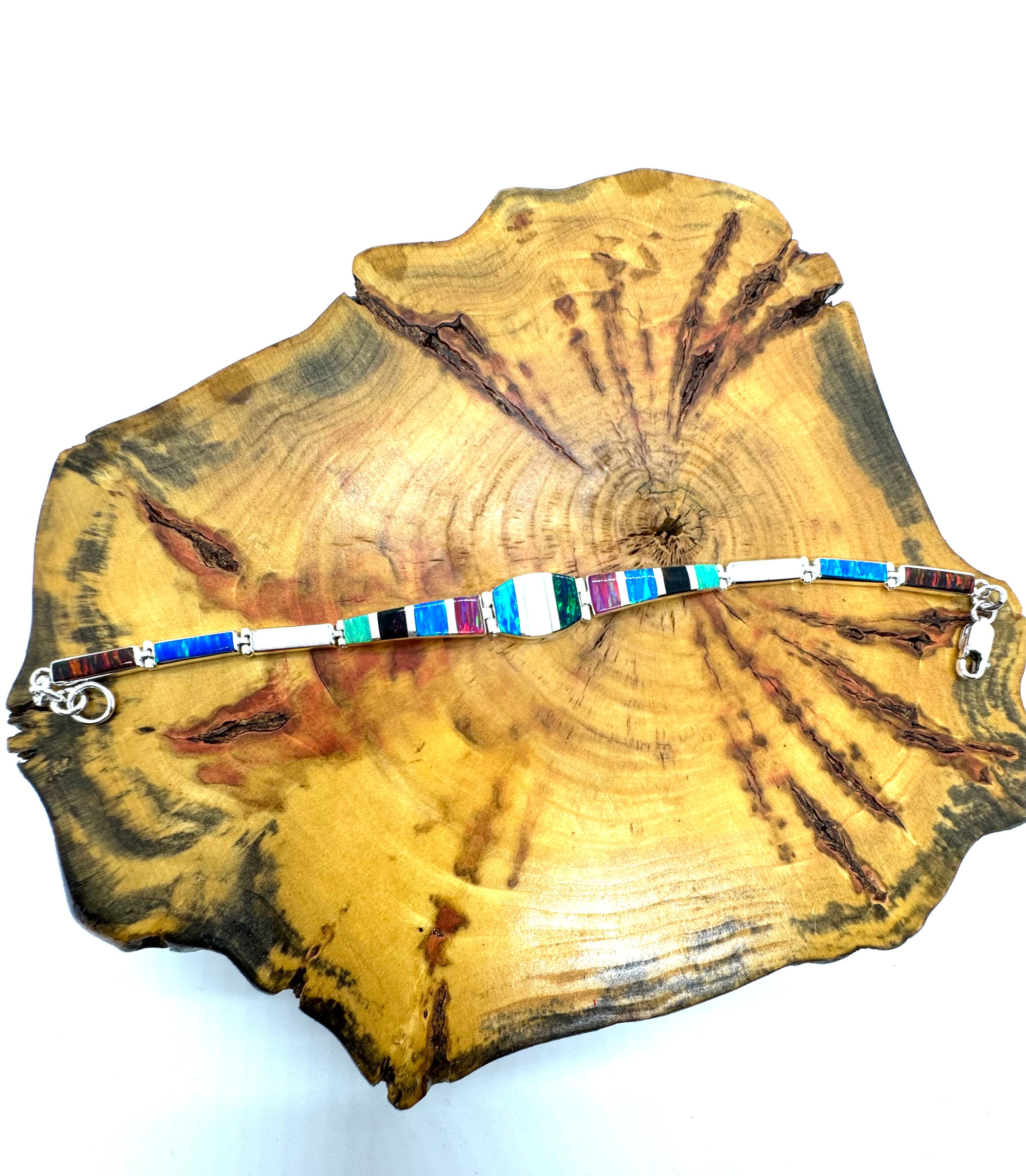 Multi-color fire opal bracelet