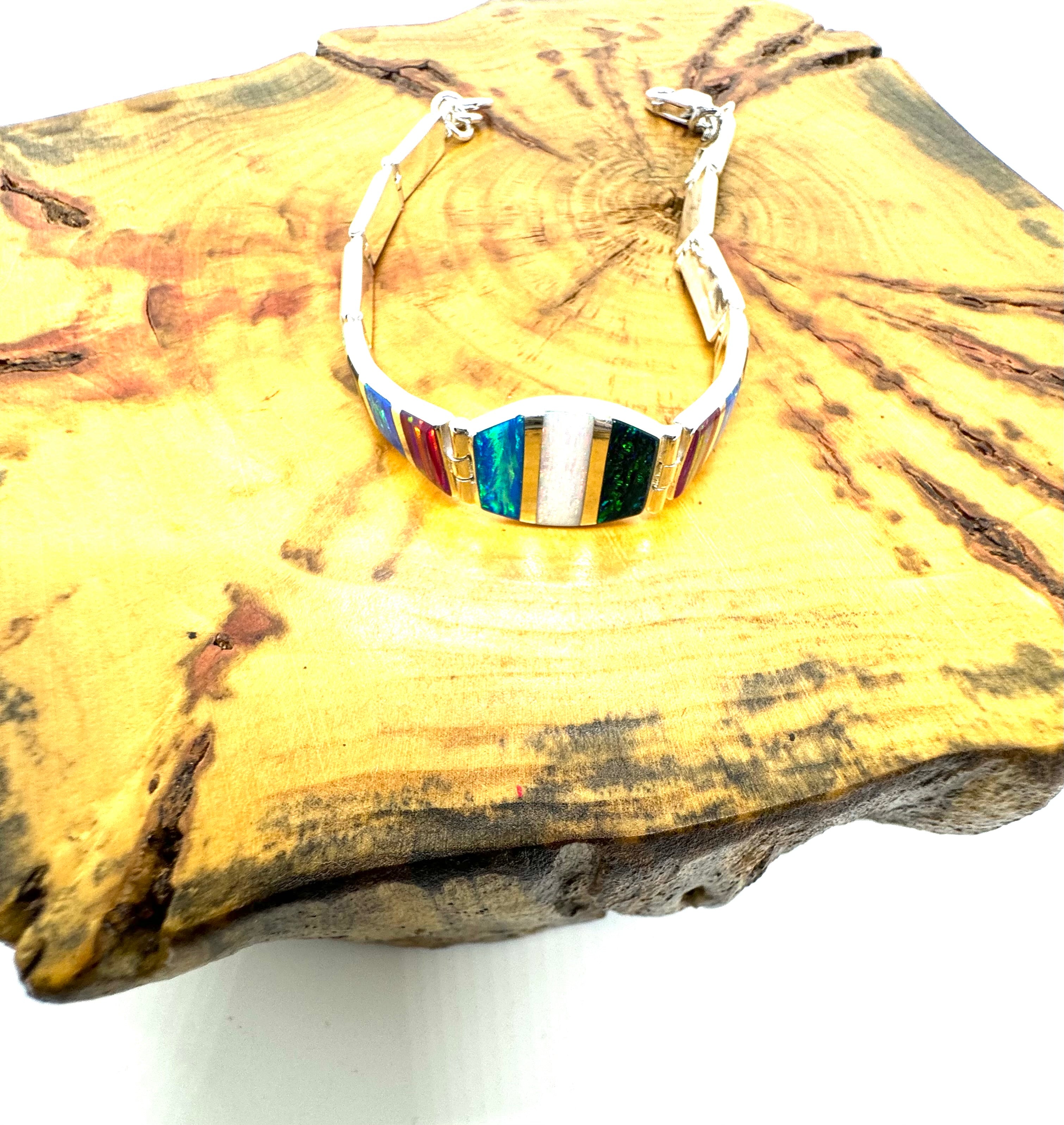 Multi-color fire opal bracelet