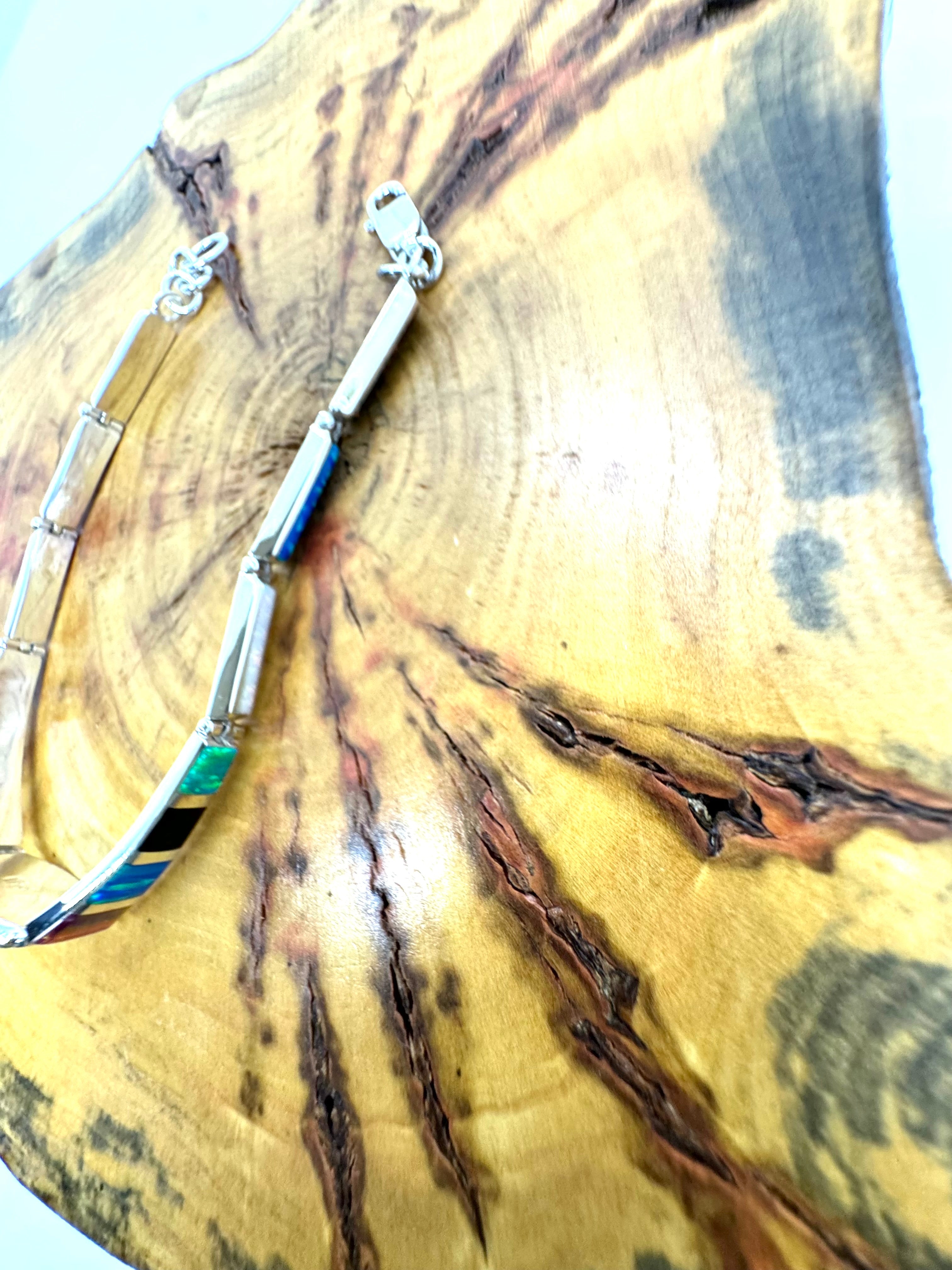 Multi-color fire opal bracelet