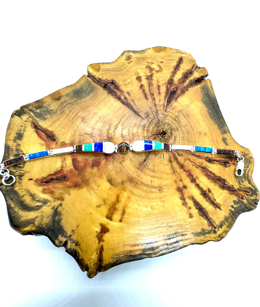 Multi-color fire opal bracelet