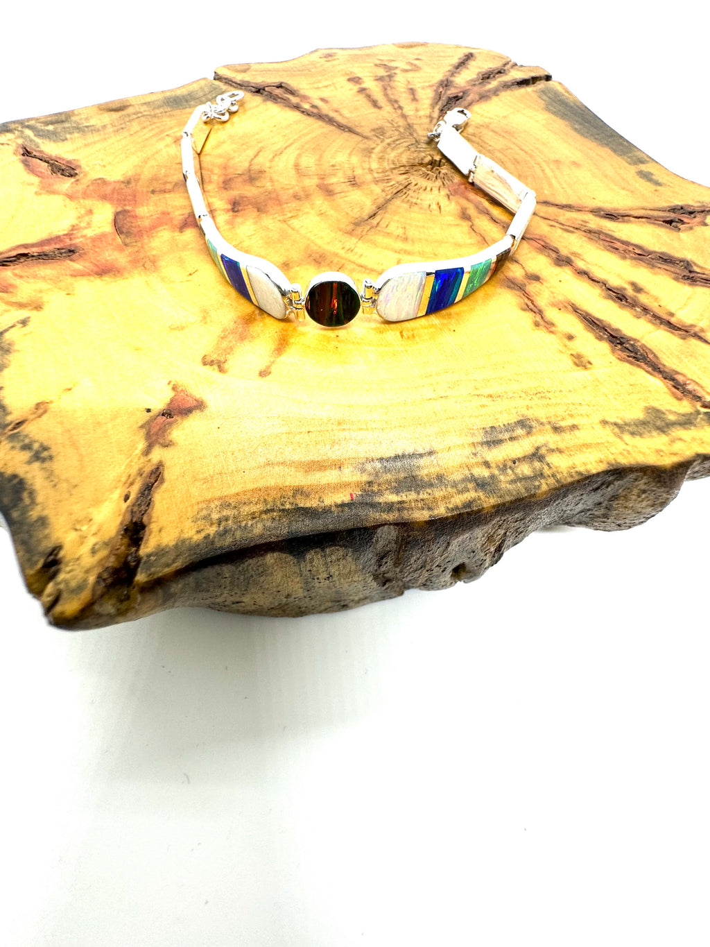 Multi-color fire opal bracelet