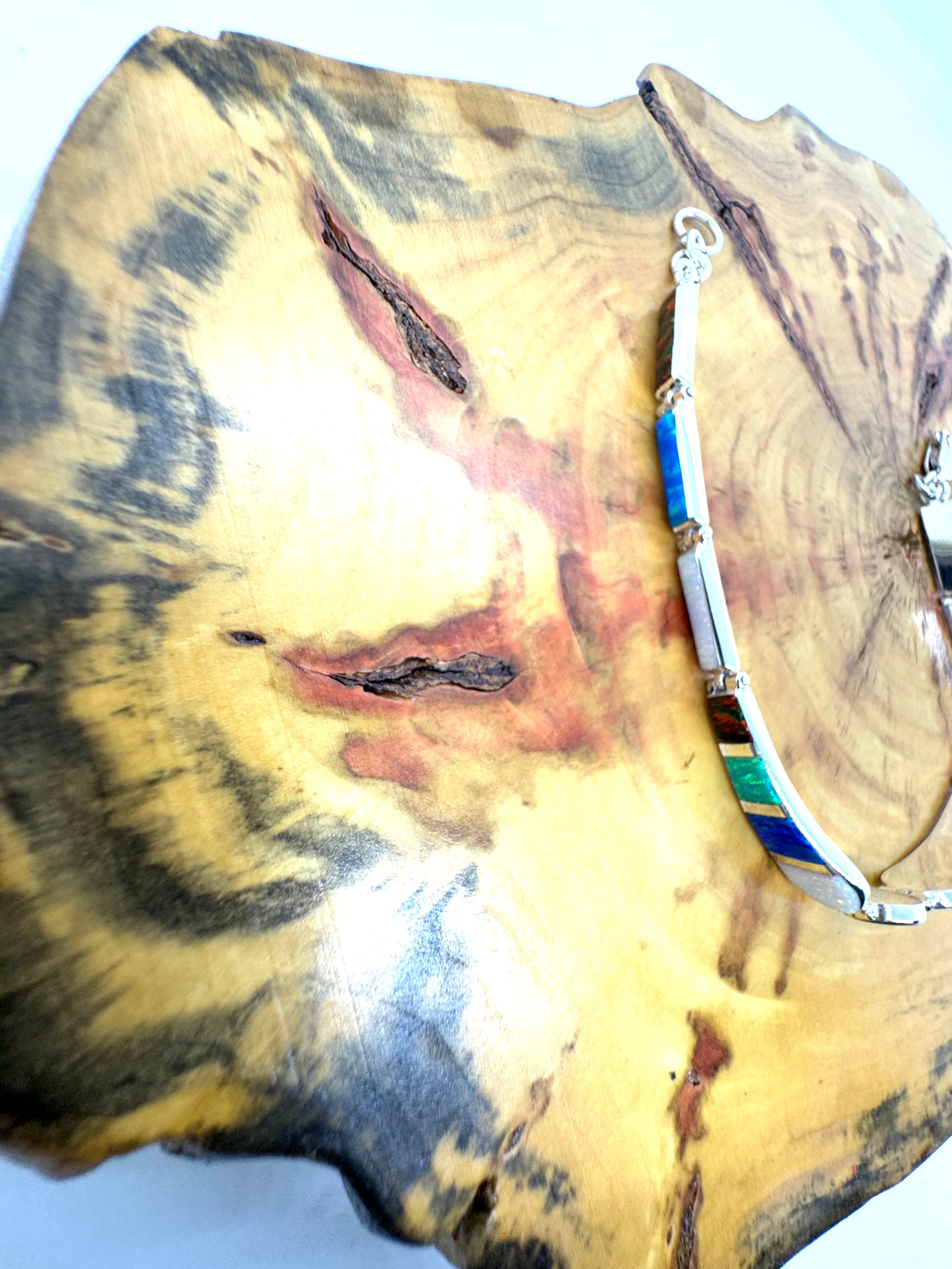 Multi-color fire opal bracelet