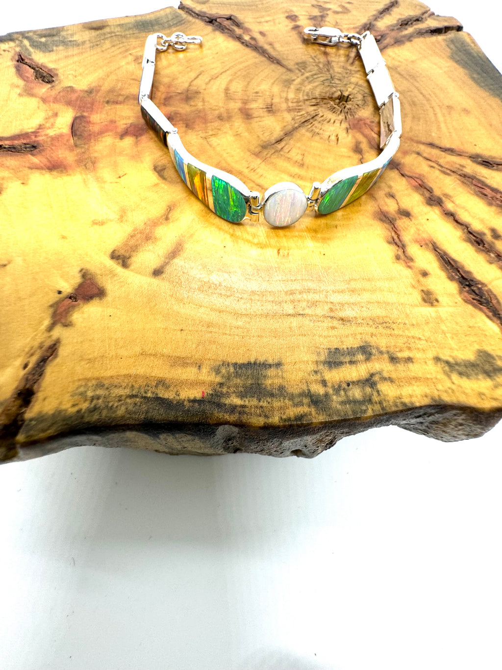 Multi-colored fire opal bracelet