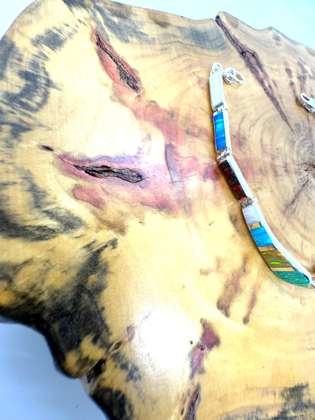 Multi-colored fire opal bracelet