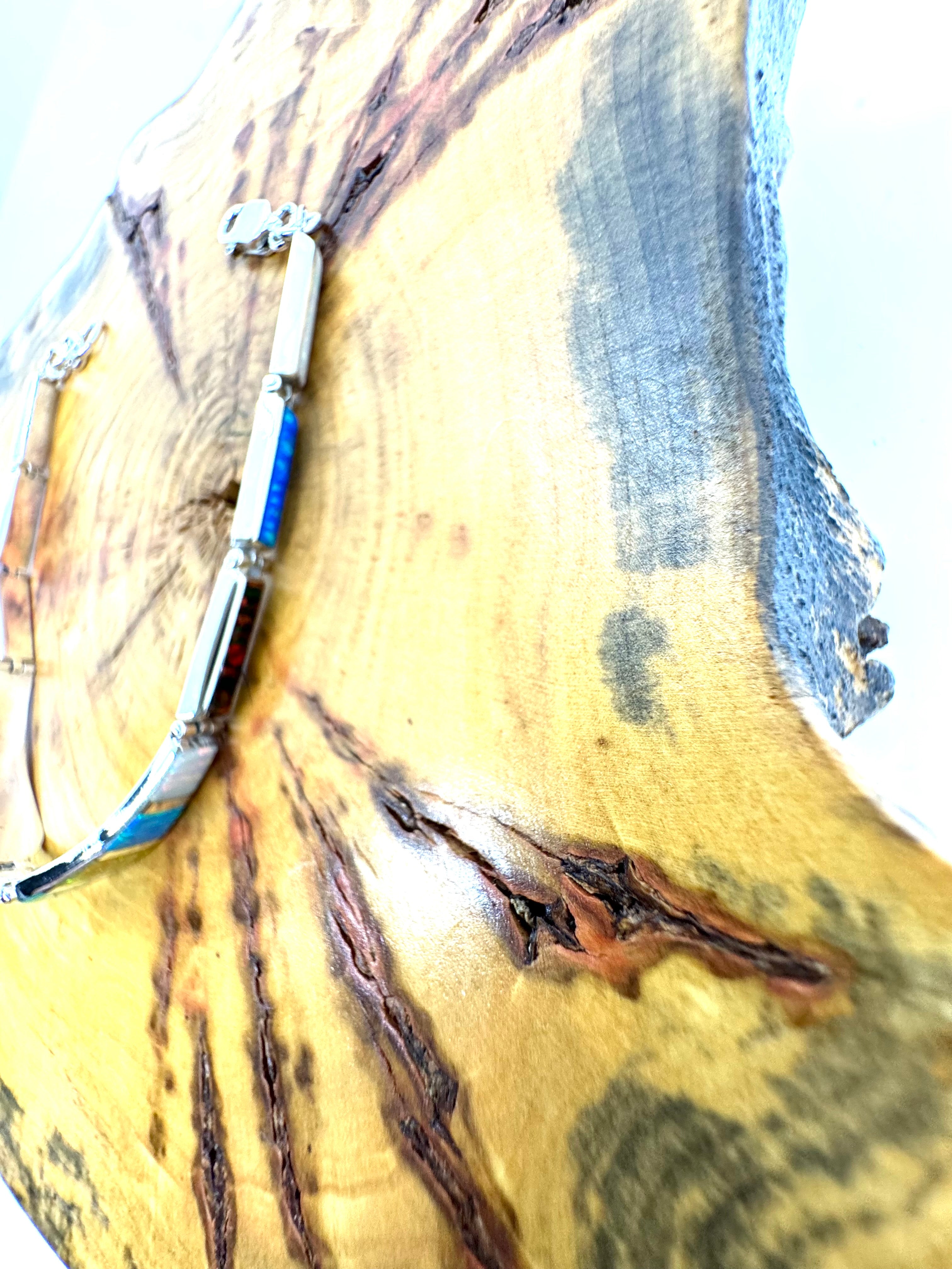 Multi-colored fire opal bracelet