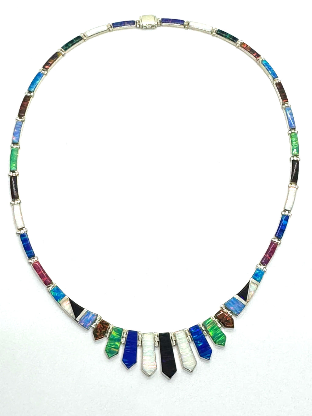 Multicolor fire opal necklace
