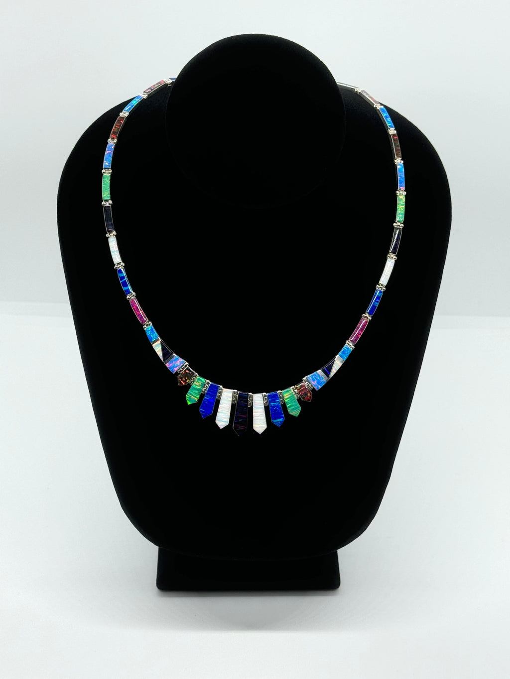 Multicolor fire opal necklace