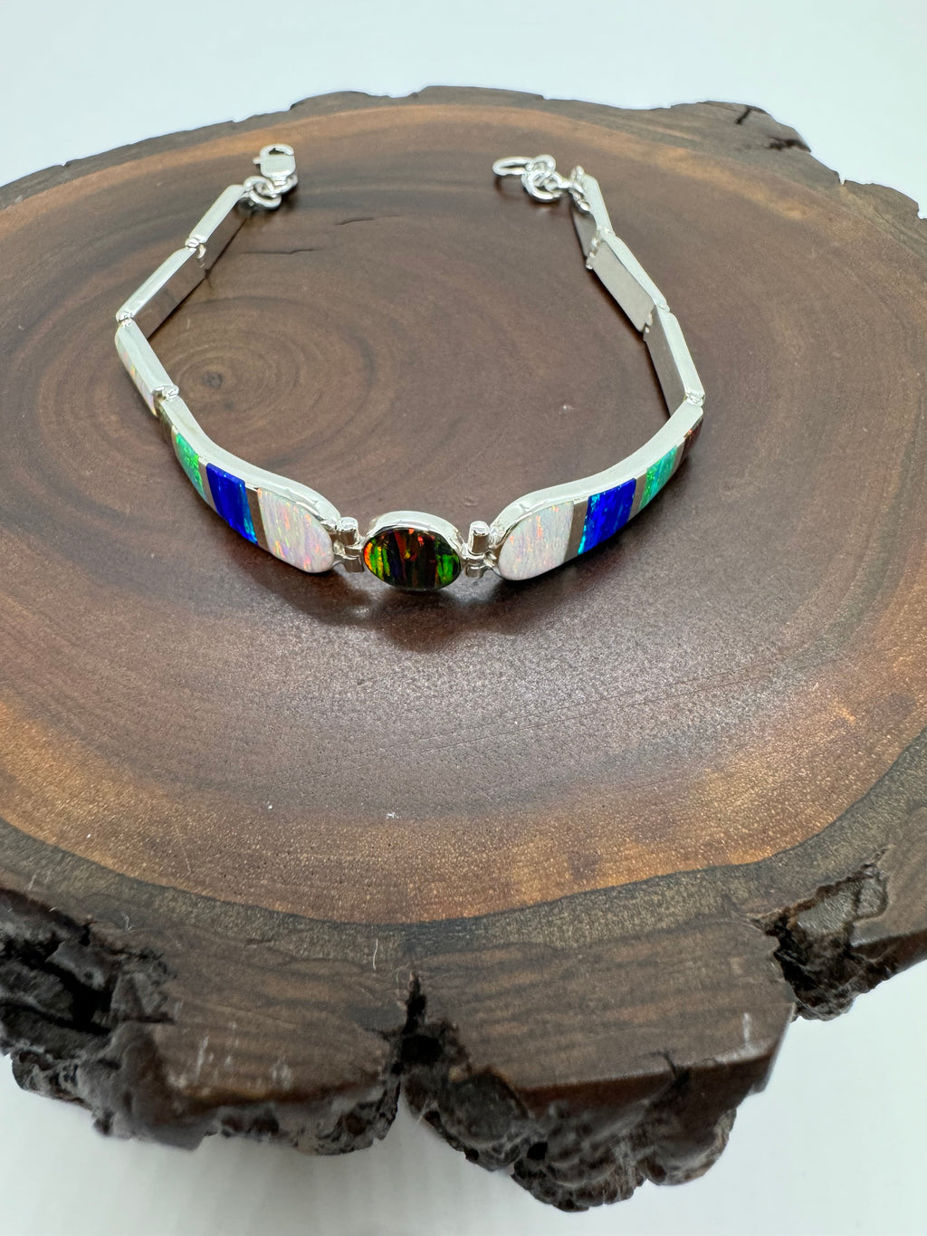 Multi-color fire opal bracelet