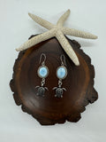 Larimar turtle earrings