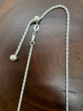 24” adjustable Italian silver rope chain