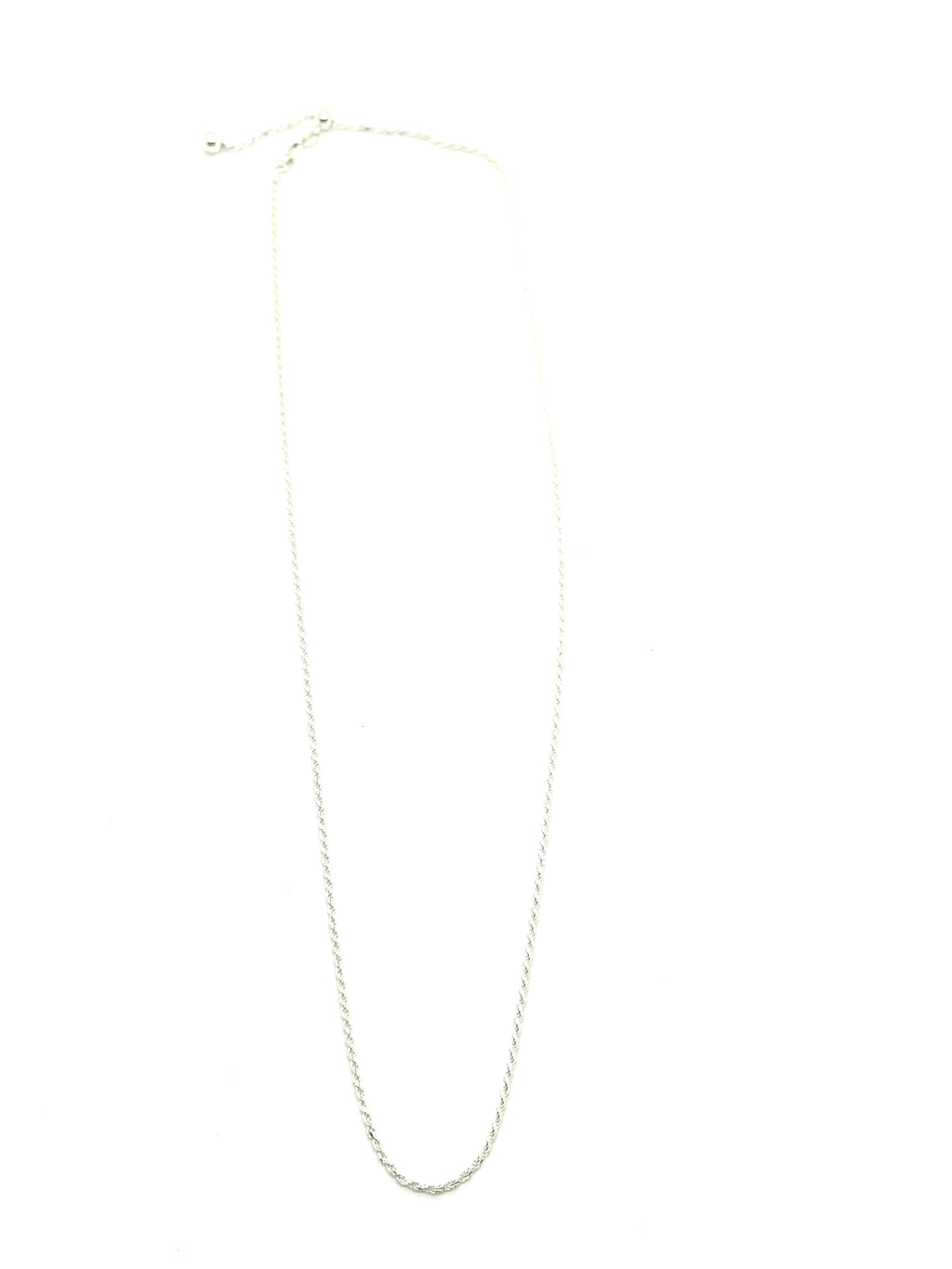 24” adjustable Italian silver rope chain