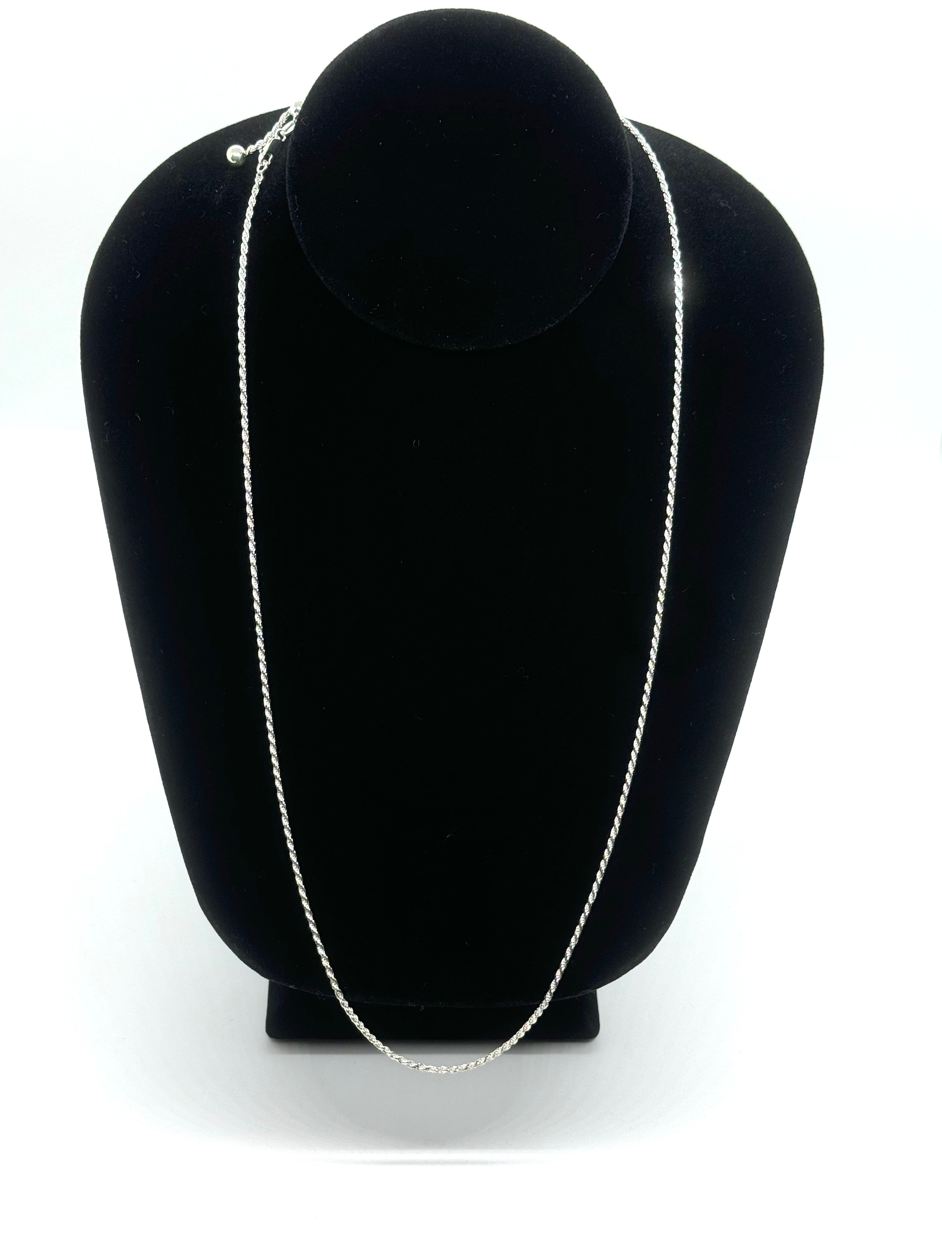 24” adjustable Italian silver rope chain