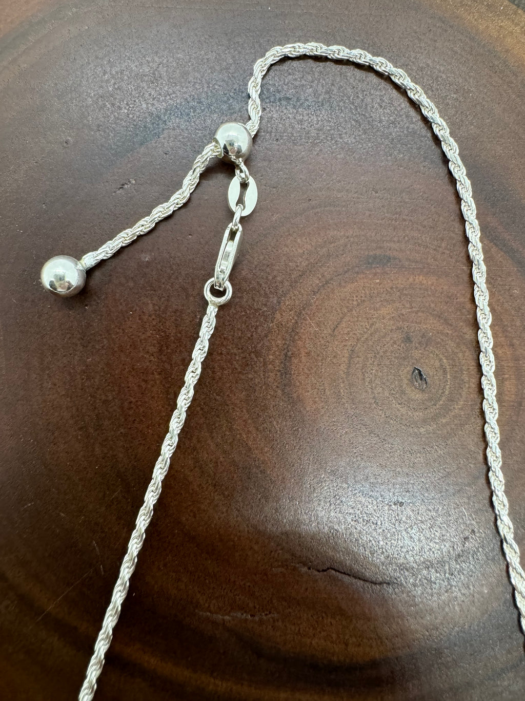 30” adjustable Italian Silver rope chain