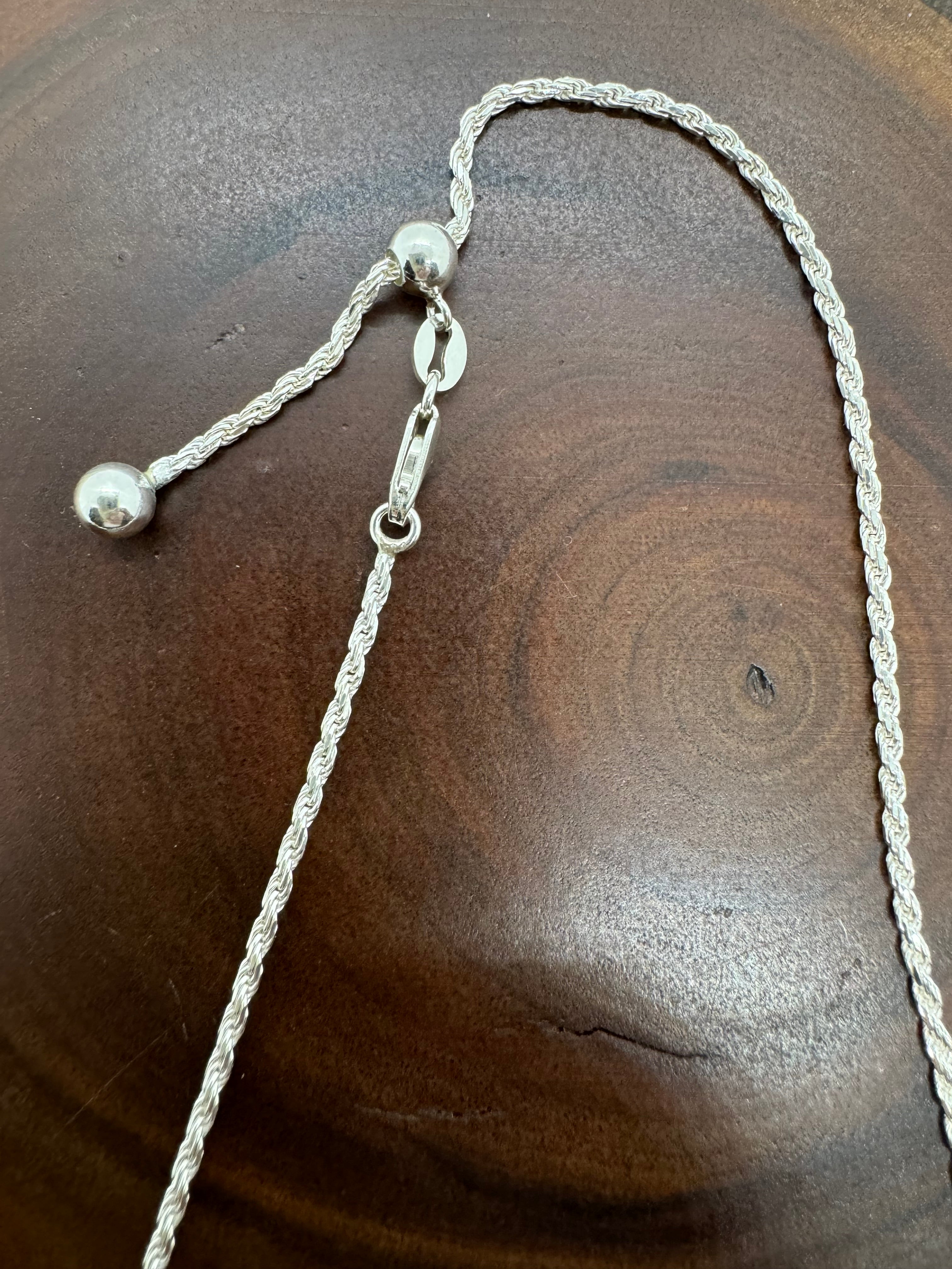 30” adjustable Italian Silver rope chain