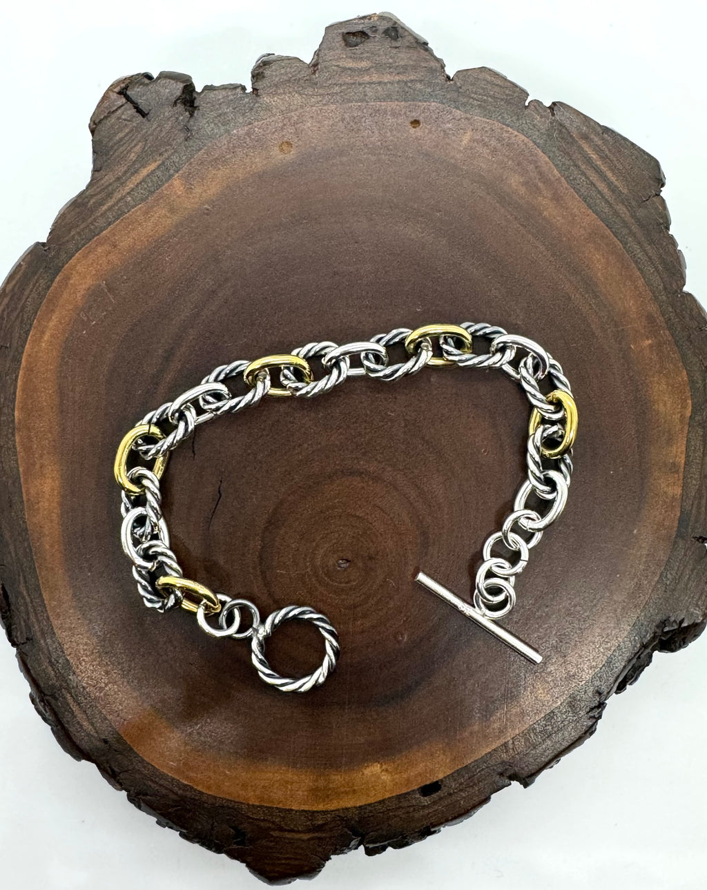 Two tone silver Link bracelet