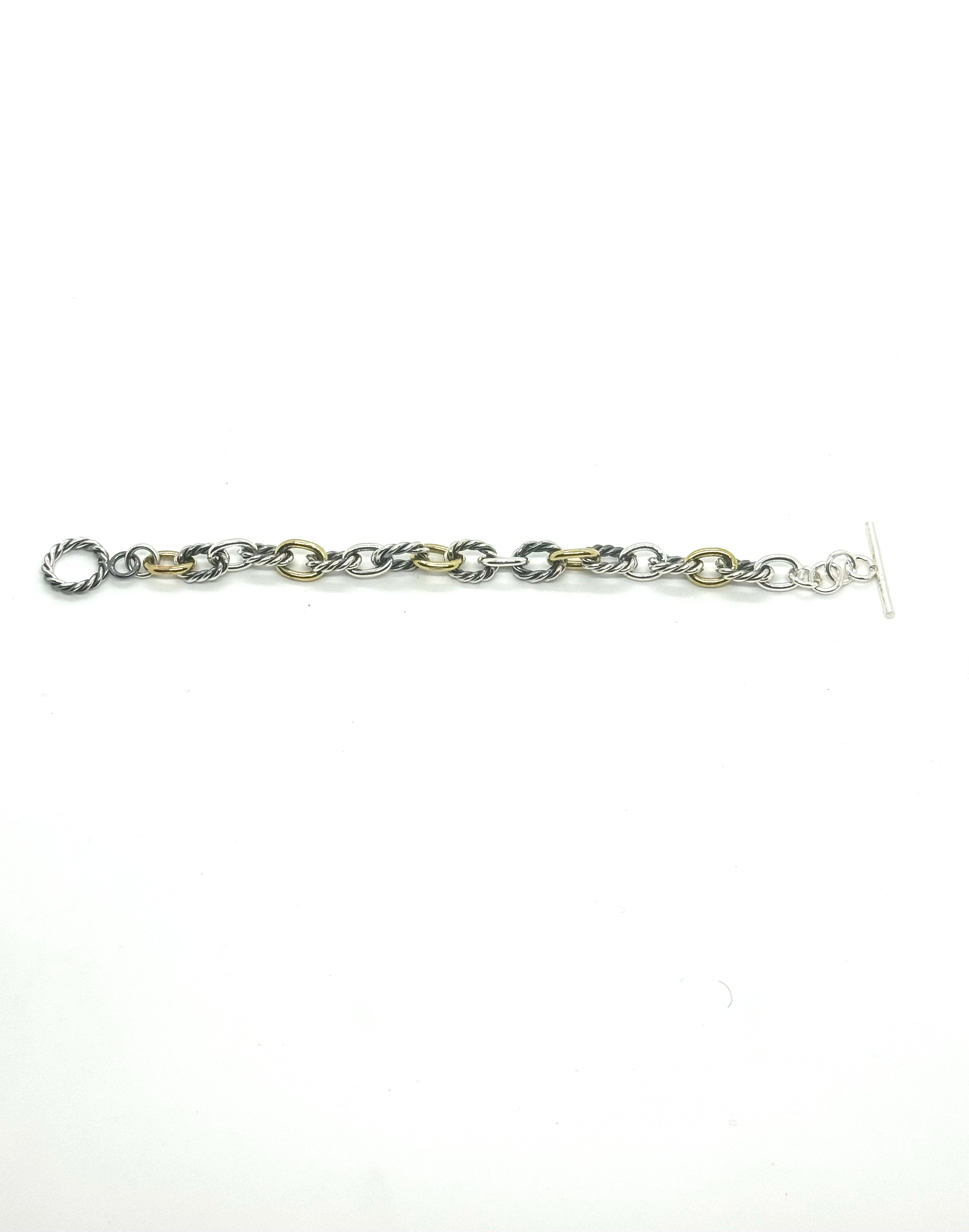 Two tone silver Link bracelet