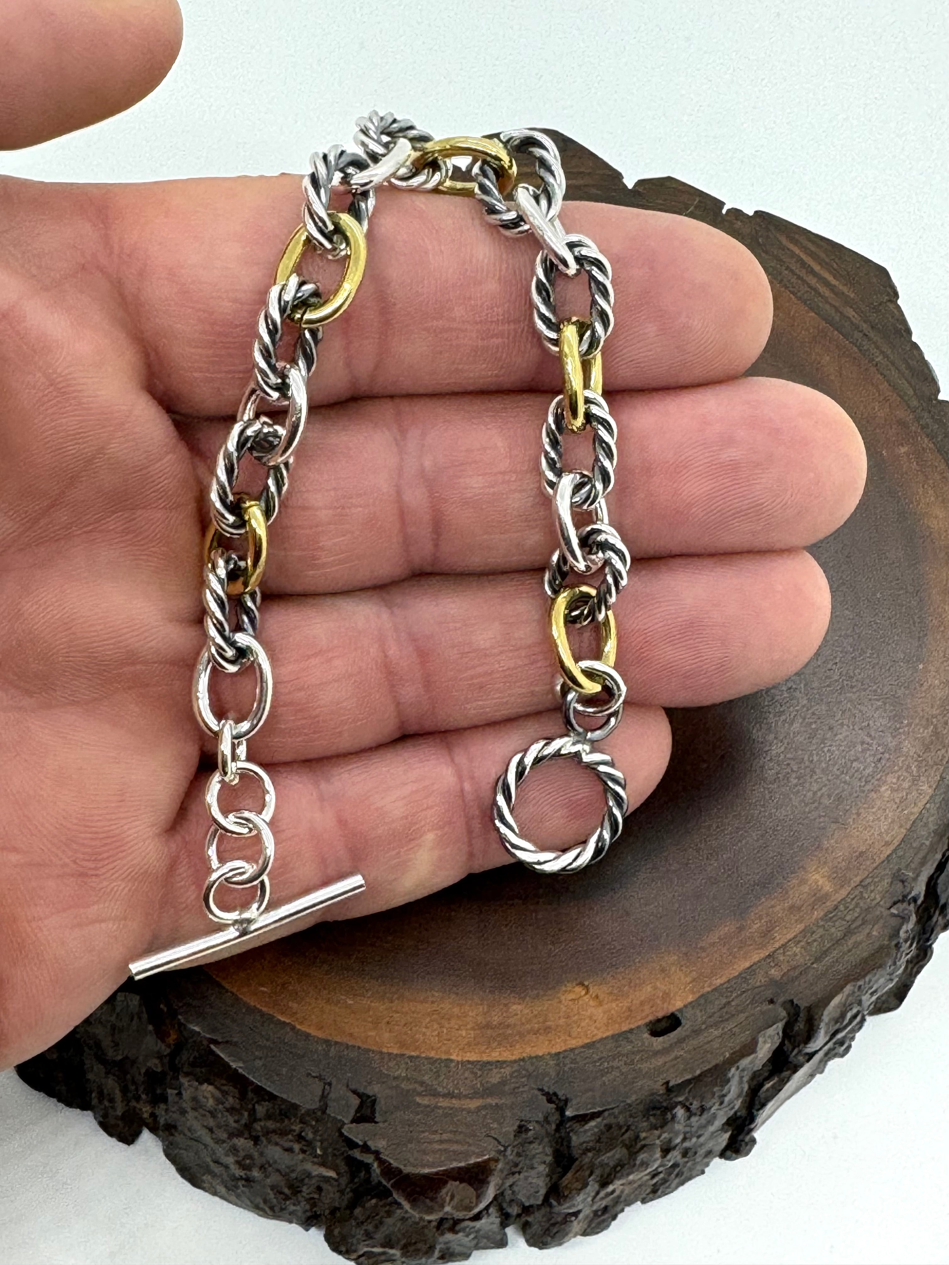 Two tone silver Link bracelet