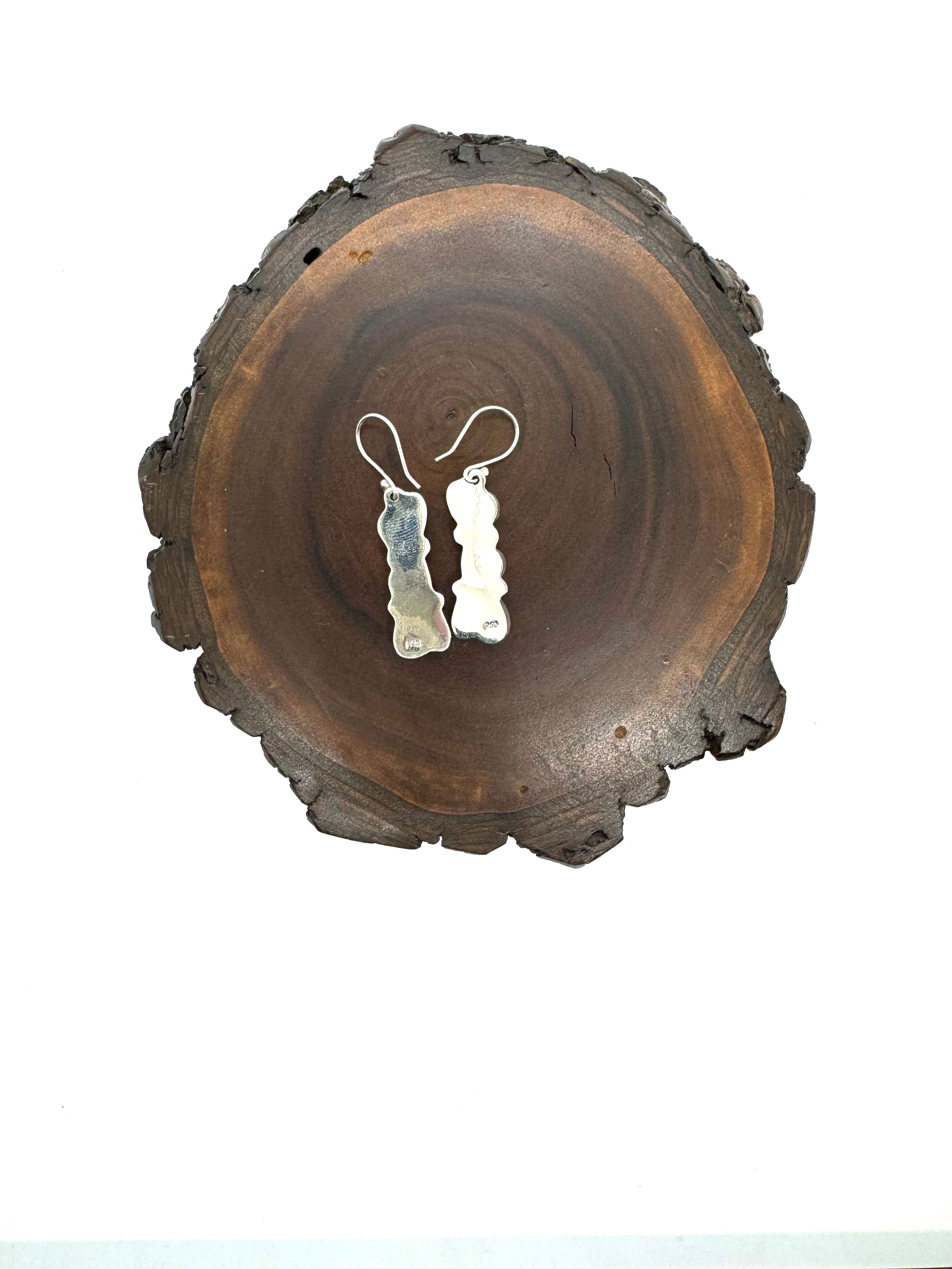 Triple dip, orange fire opal earrings