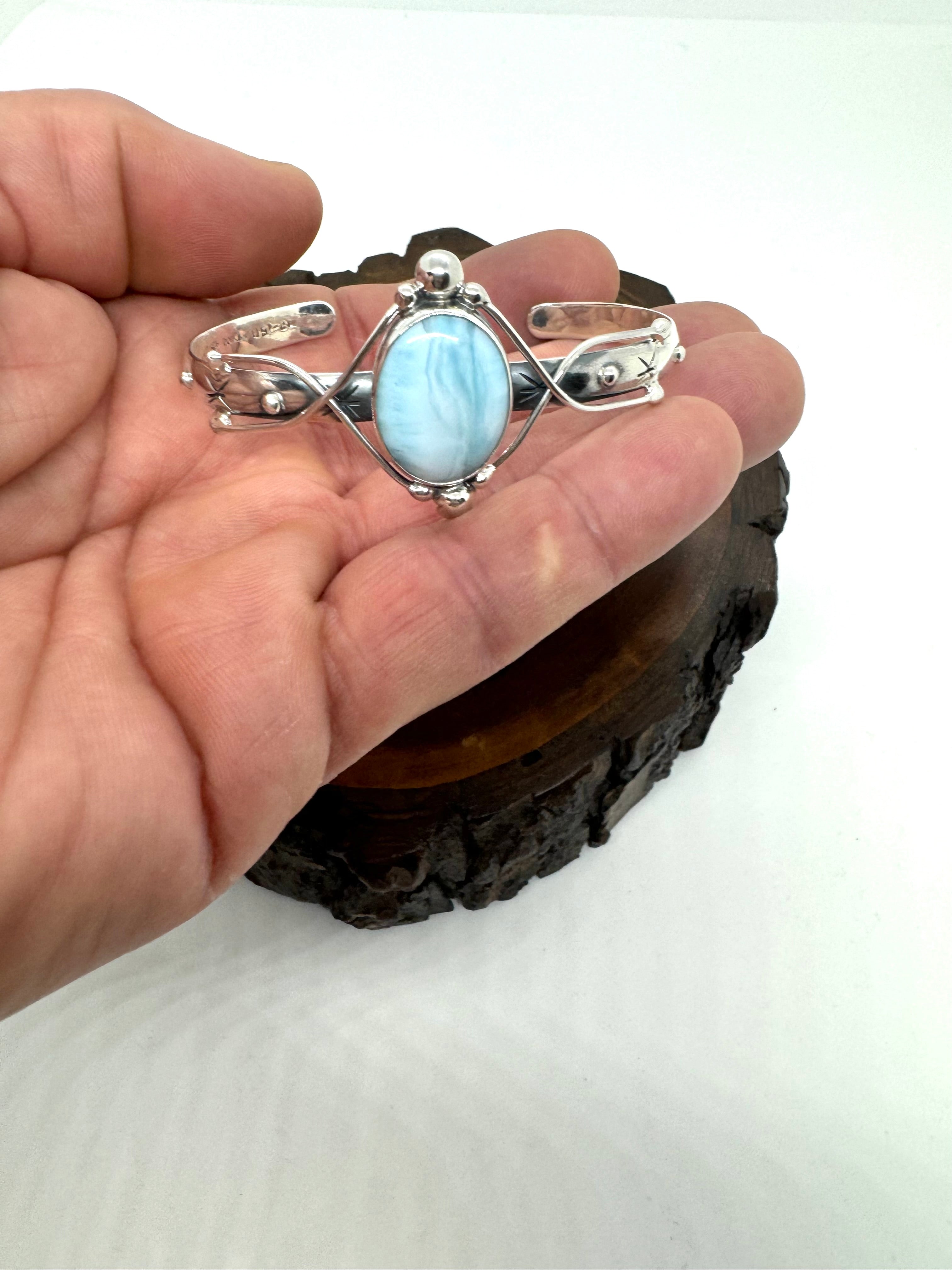 Larimar cuff bracelet