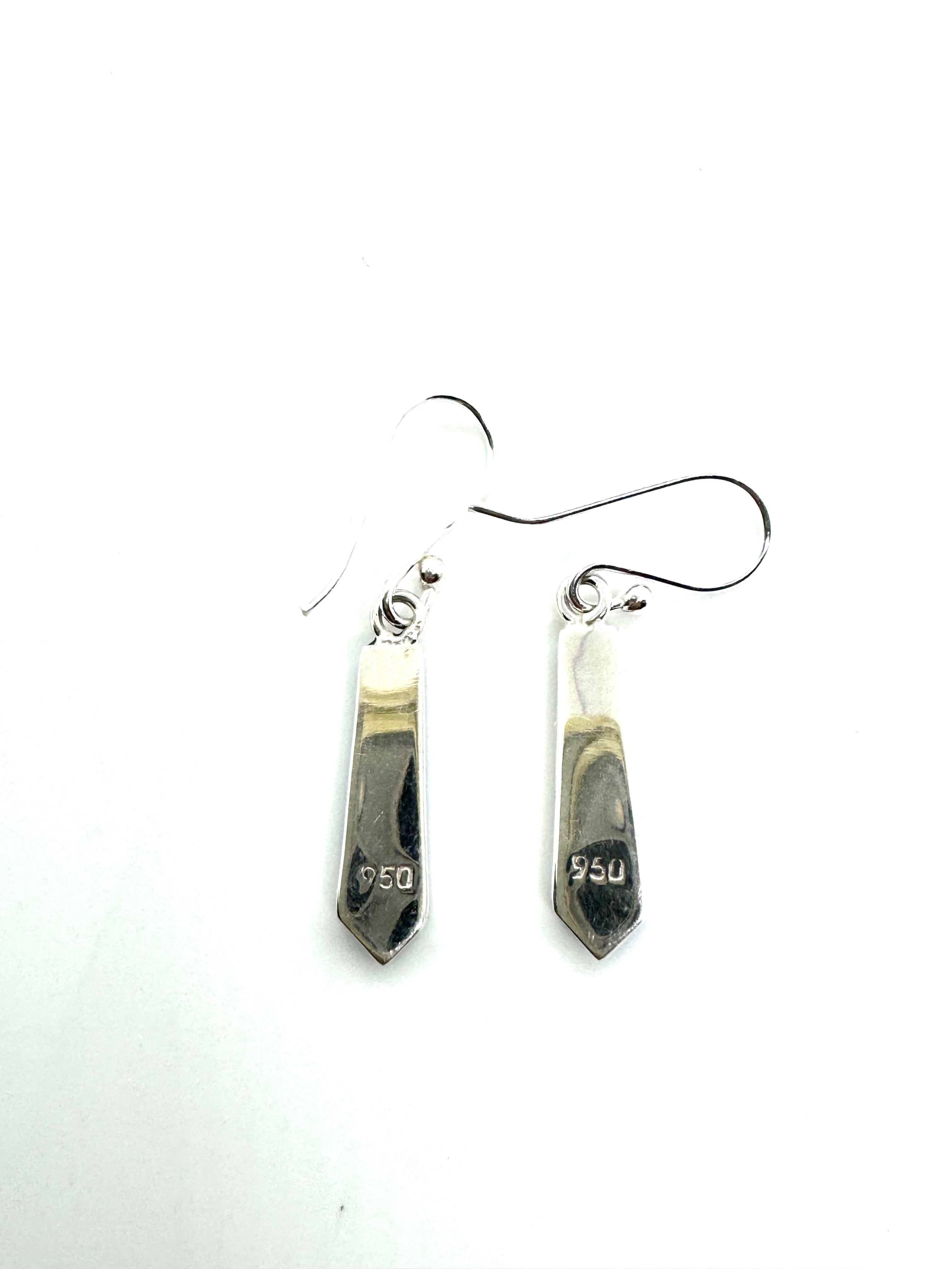 Blue fire opal earrings