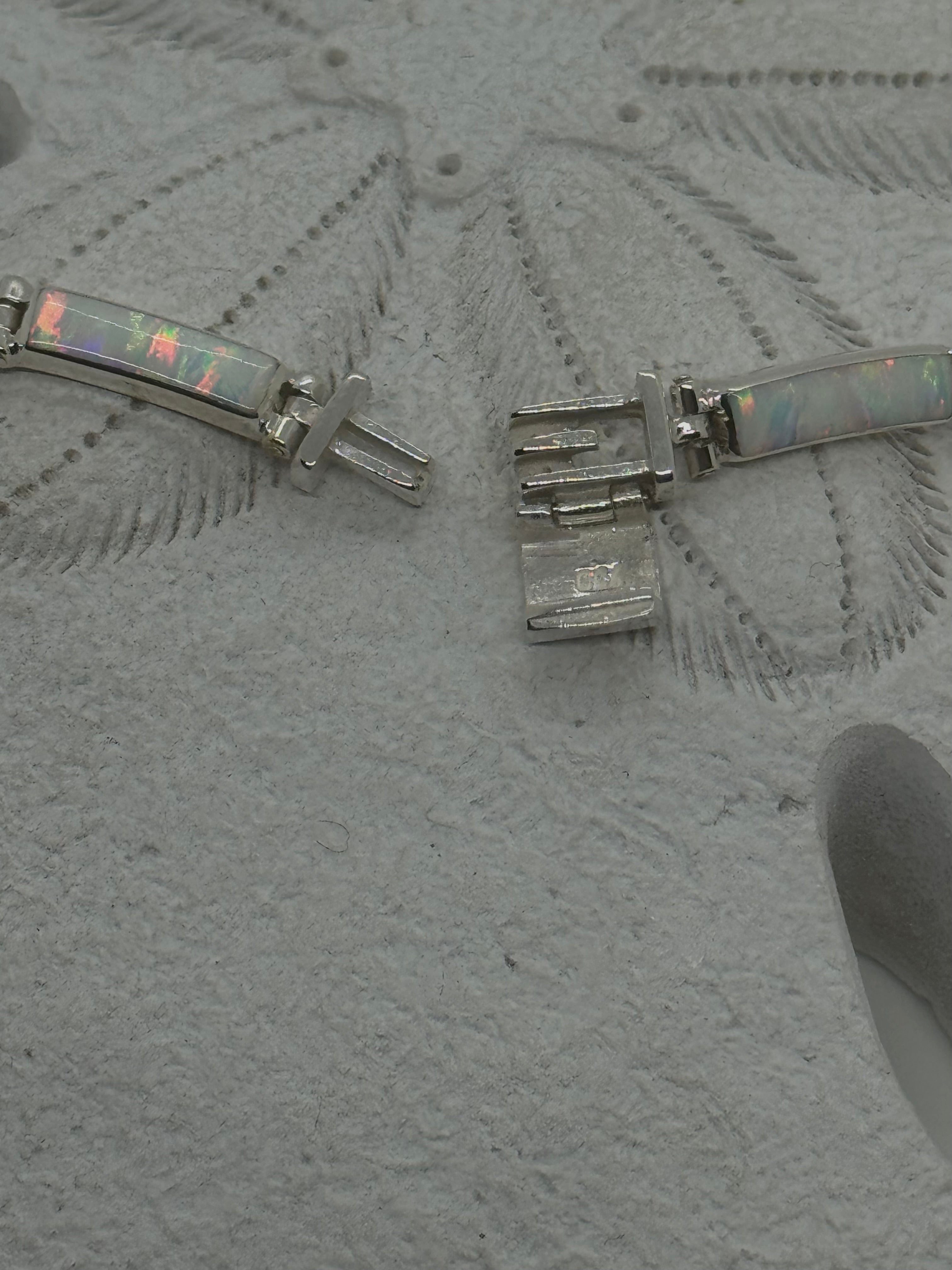 White fire opal necklace