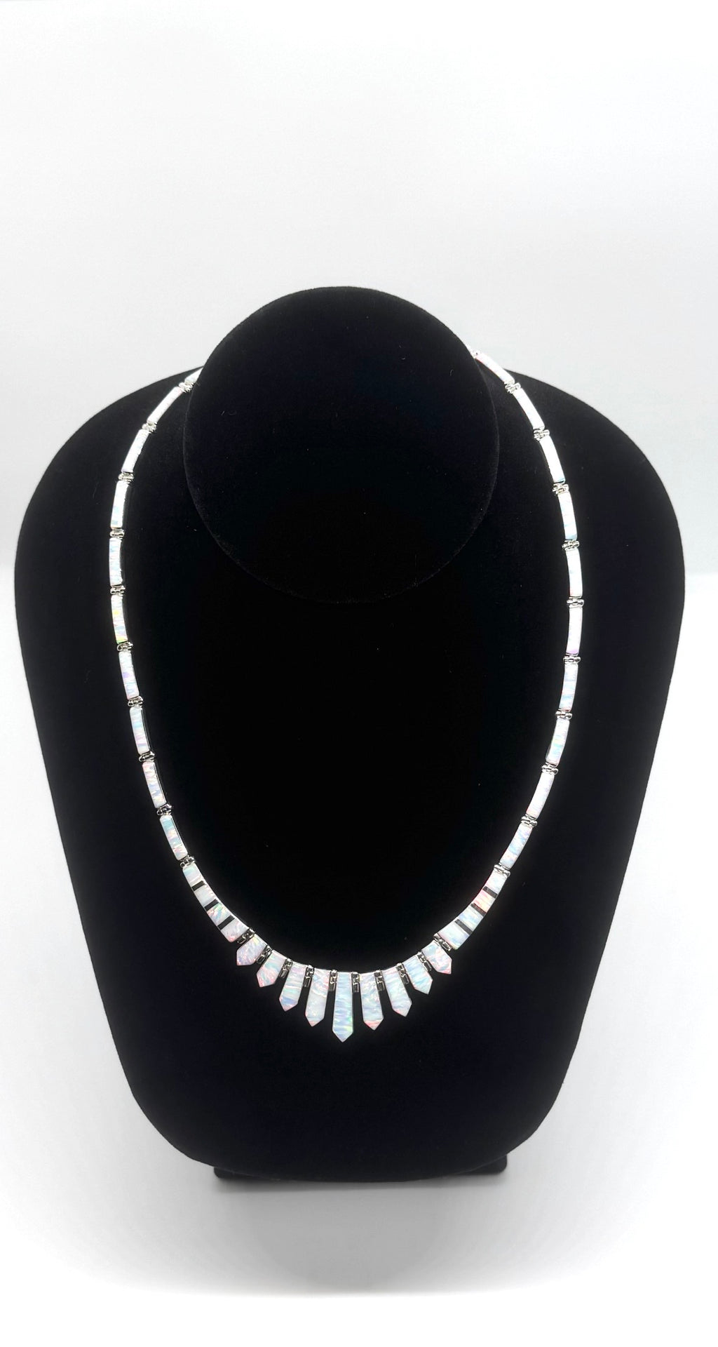 White fire opal necklace