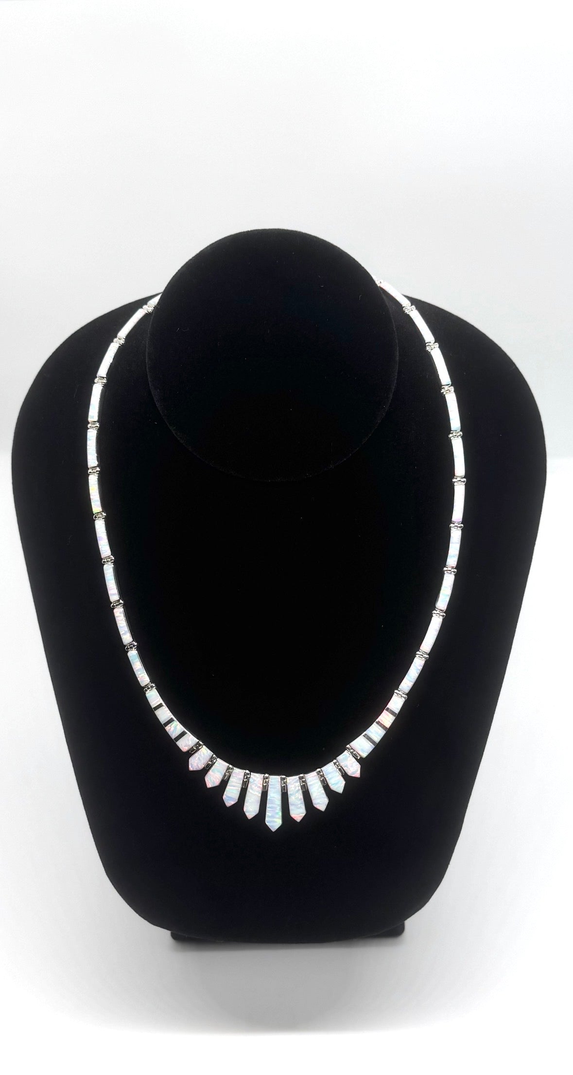White fire opal necklace