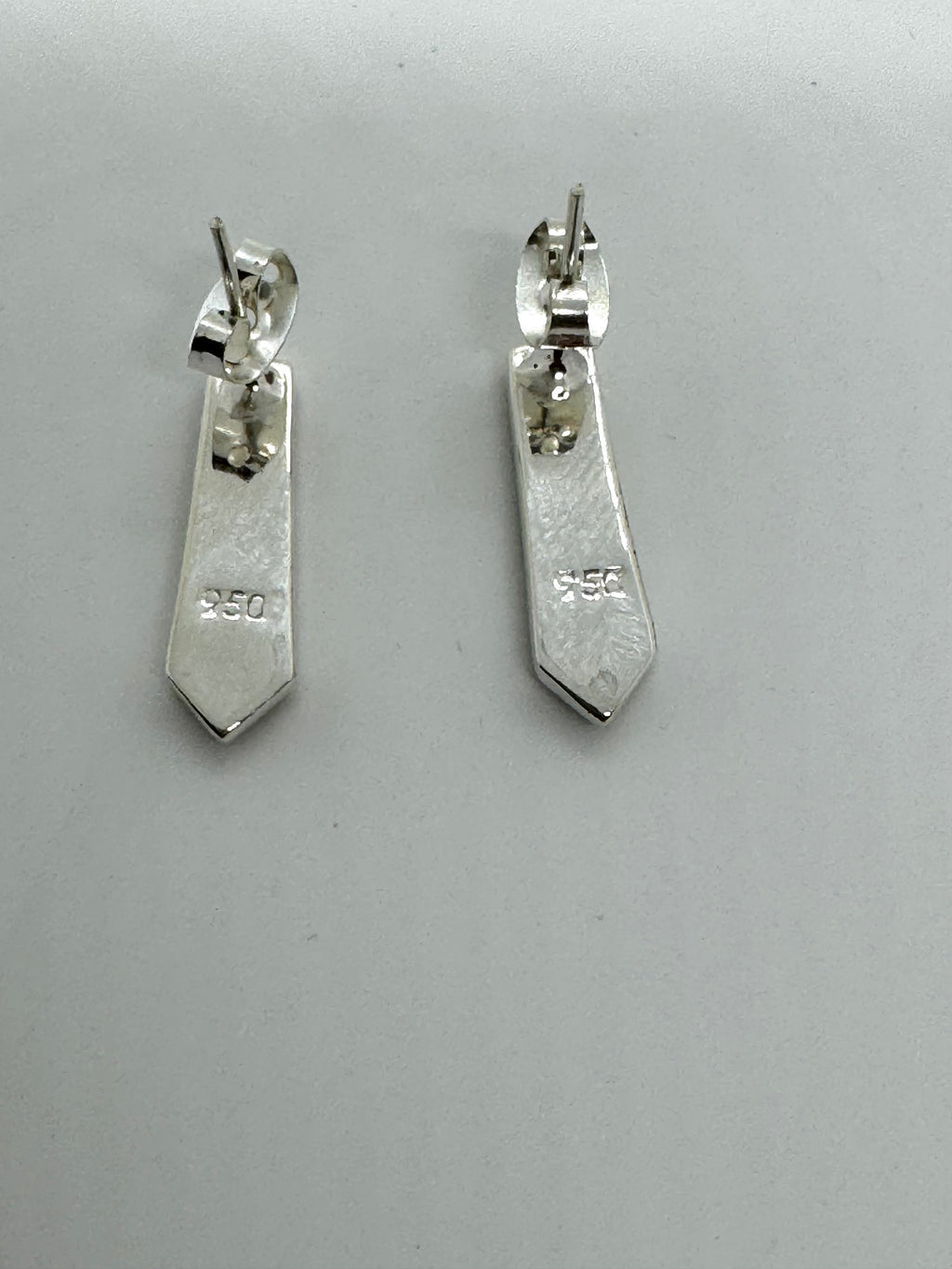 White fire opal post earrings