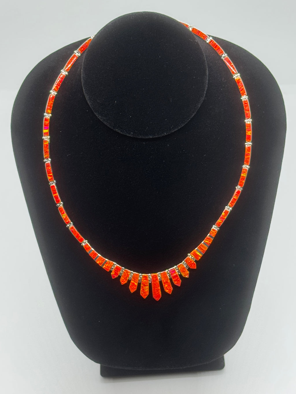 Orange fire opal necklace