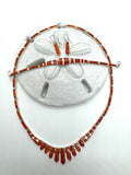 Orange fire opal necklace set