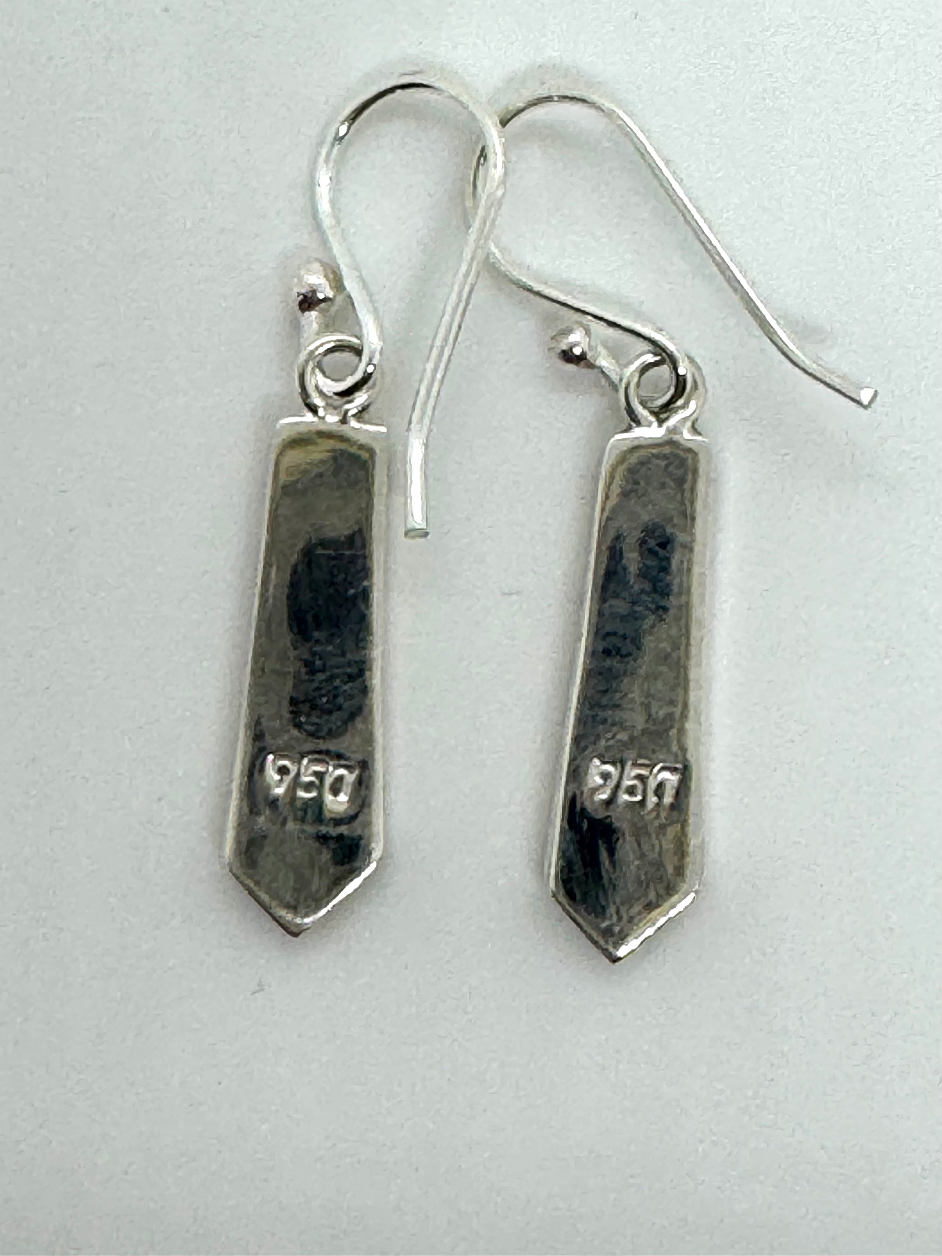 Orange fire opal hanging earrings