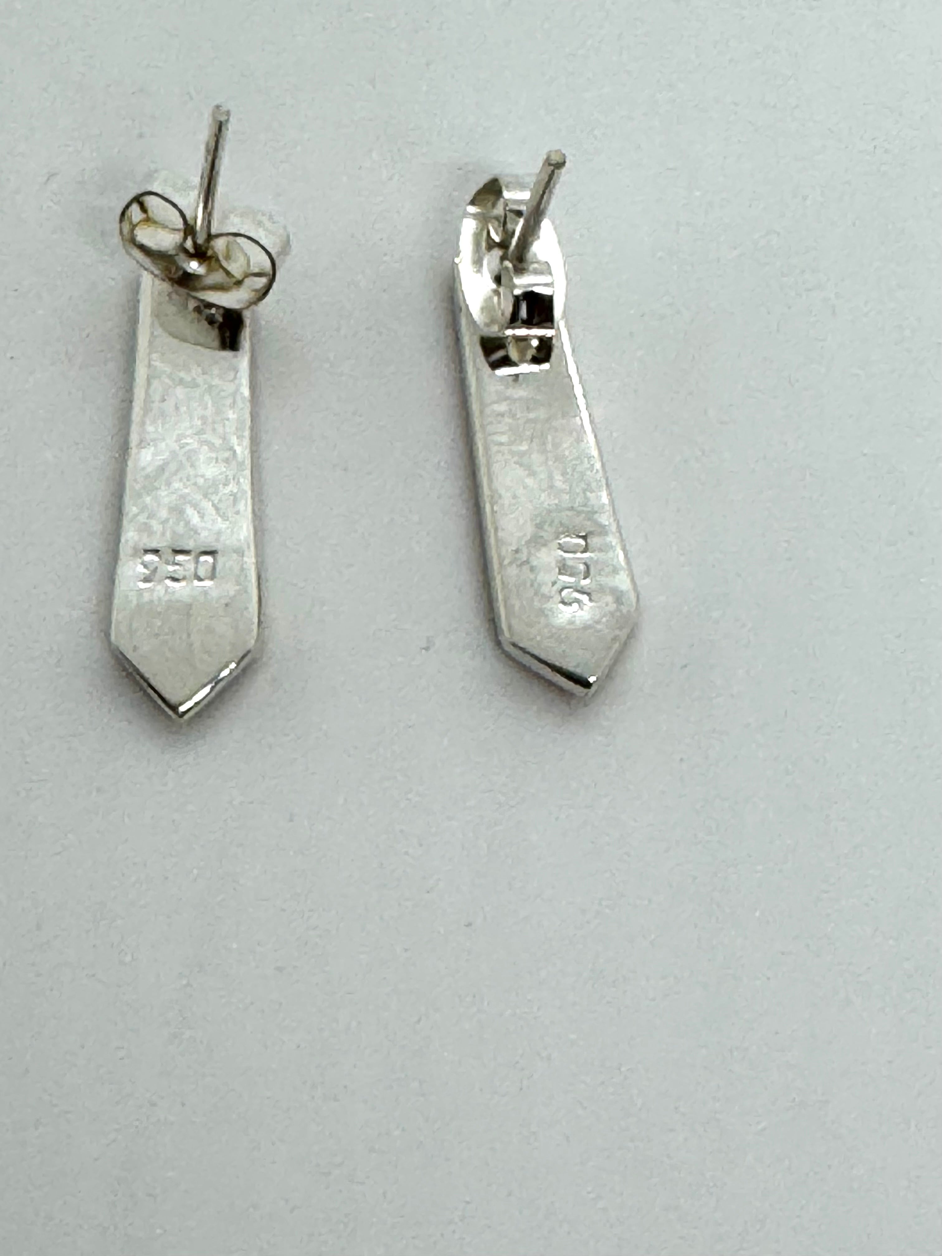 Orange post fire opal earrings