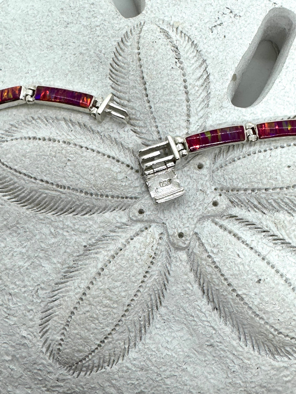 Pink fire opal necklace