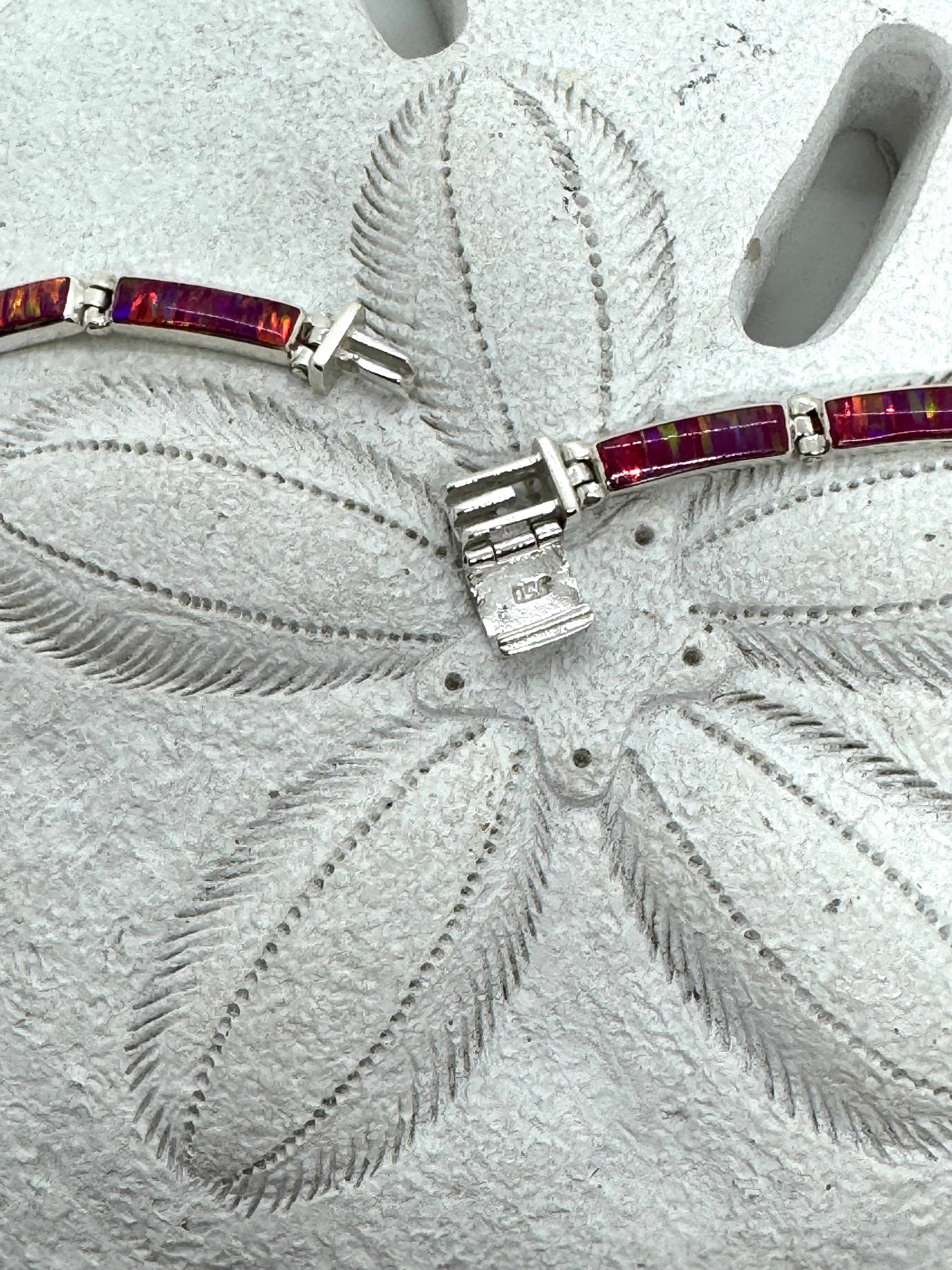 Pink fire opal necklace