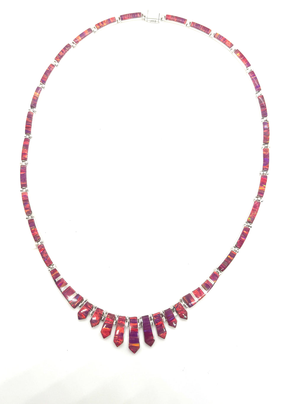 Pink fire opal necklace